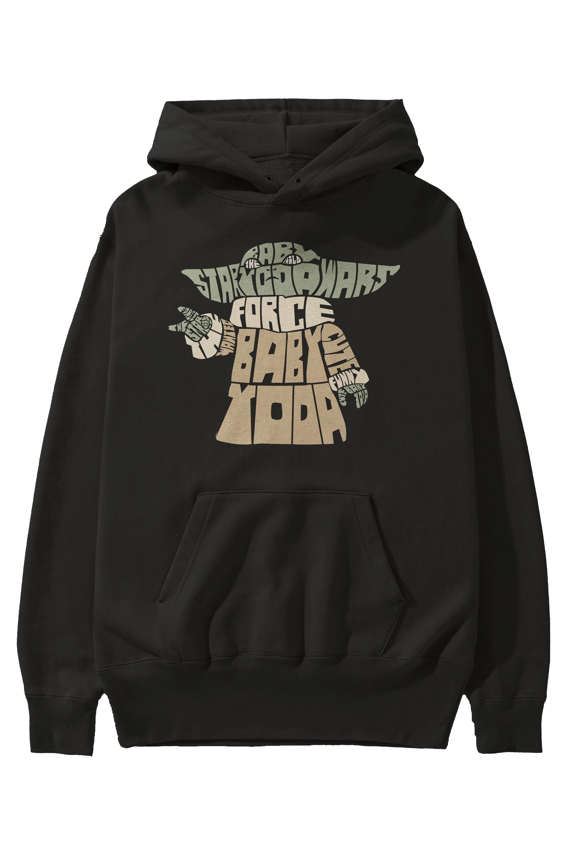 Baby Yoda Ön Baskılı Hoodie Oversize Kapüşonlu Sweatshirt Erkek Kadın Unisex