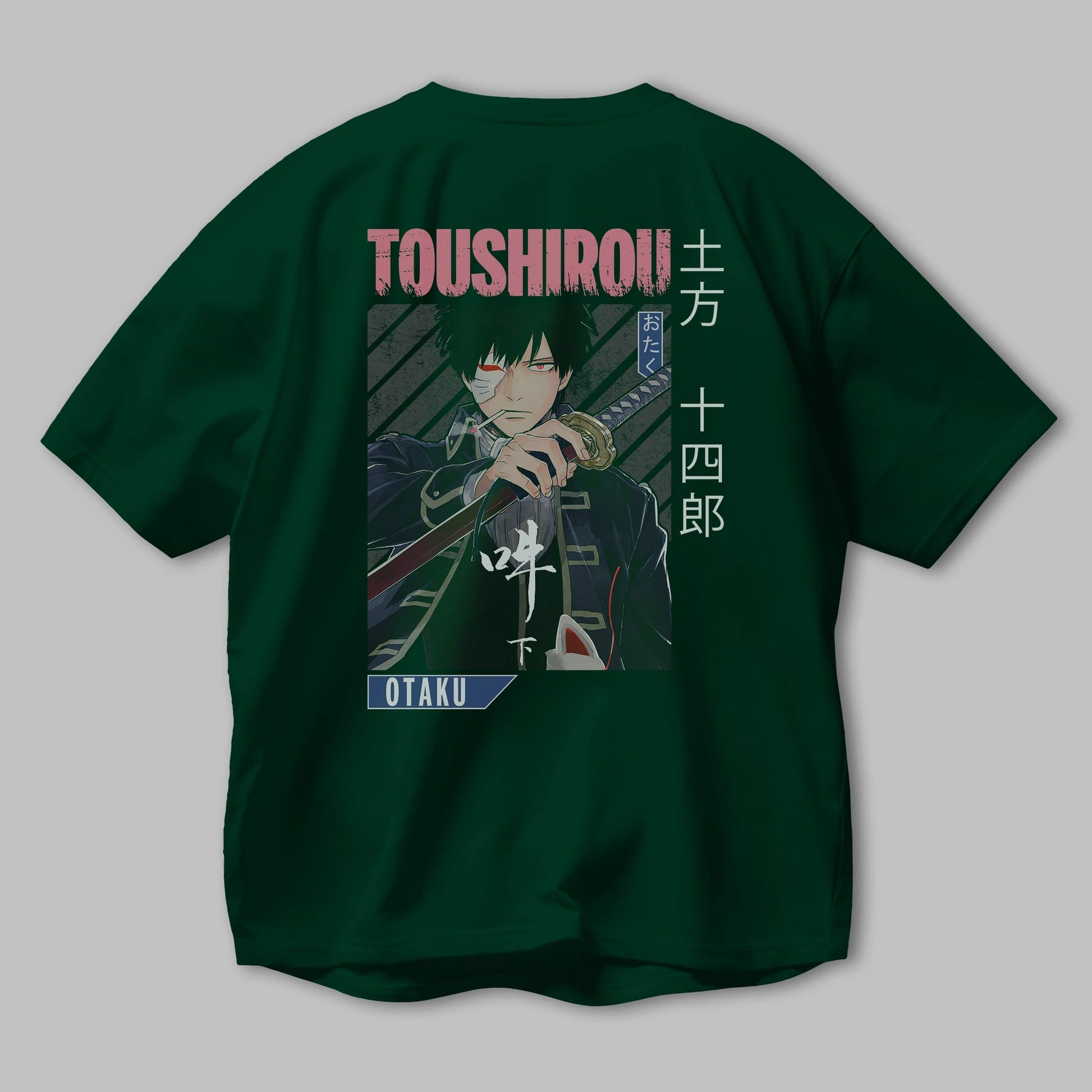 Toushirou Hijikata 1 Anime Arka Baskılı Oversize t-shirt Erkek Kadın Unisex