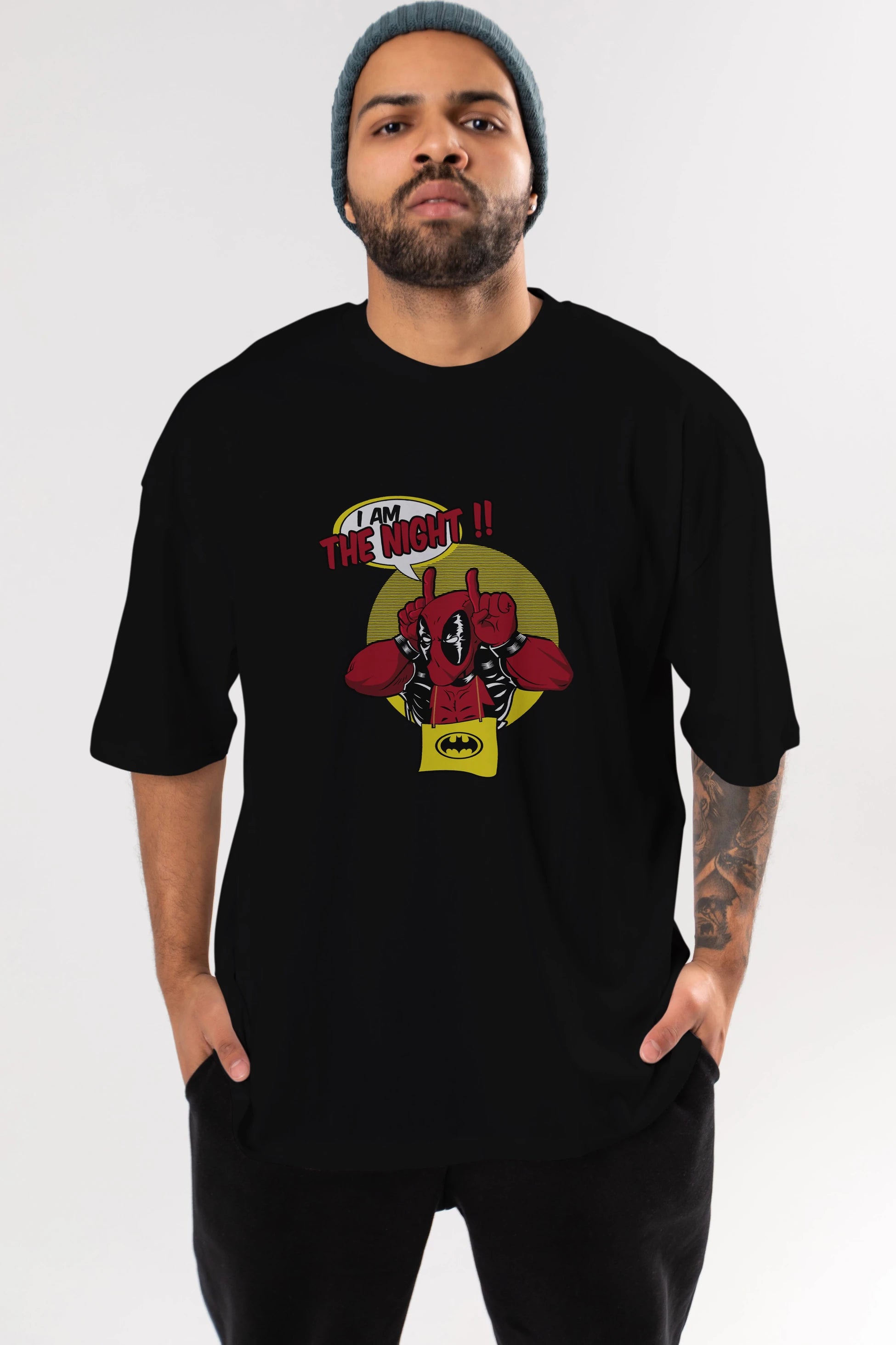 Deadpool (1) Ön Baskılı Oversize t-shirt Erkek Kadın Unisex %100 Pamuk Bisiklet Yaka tişort