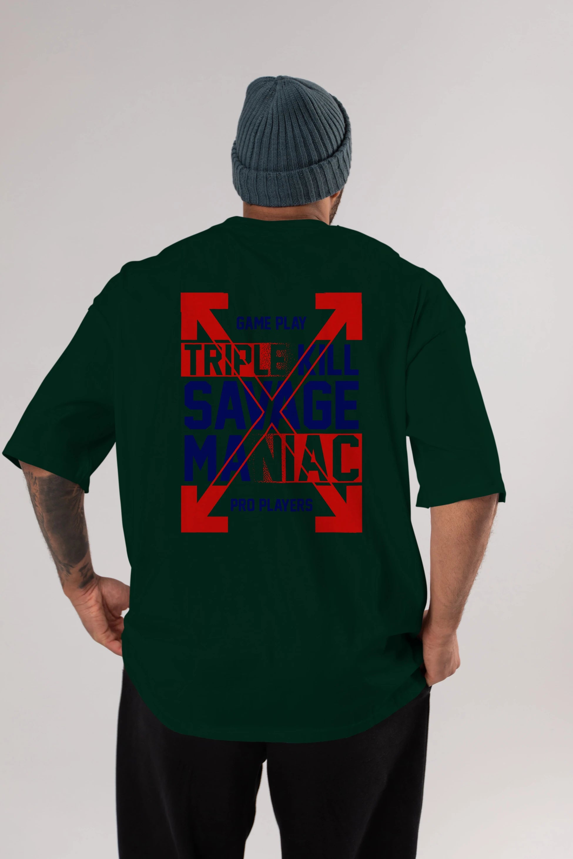Kill Savage Arka Baskılı Oversize t-shirt Erkek Kadın Unisex