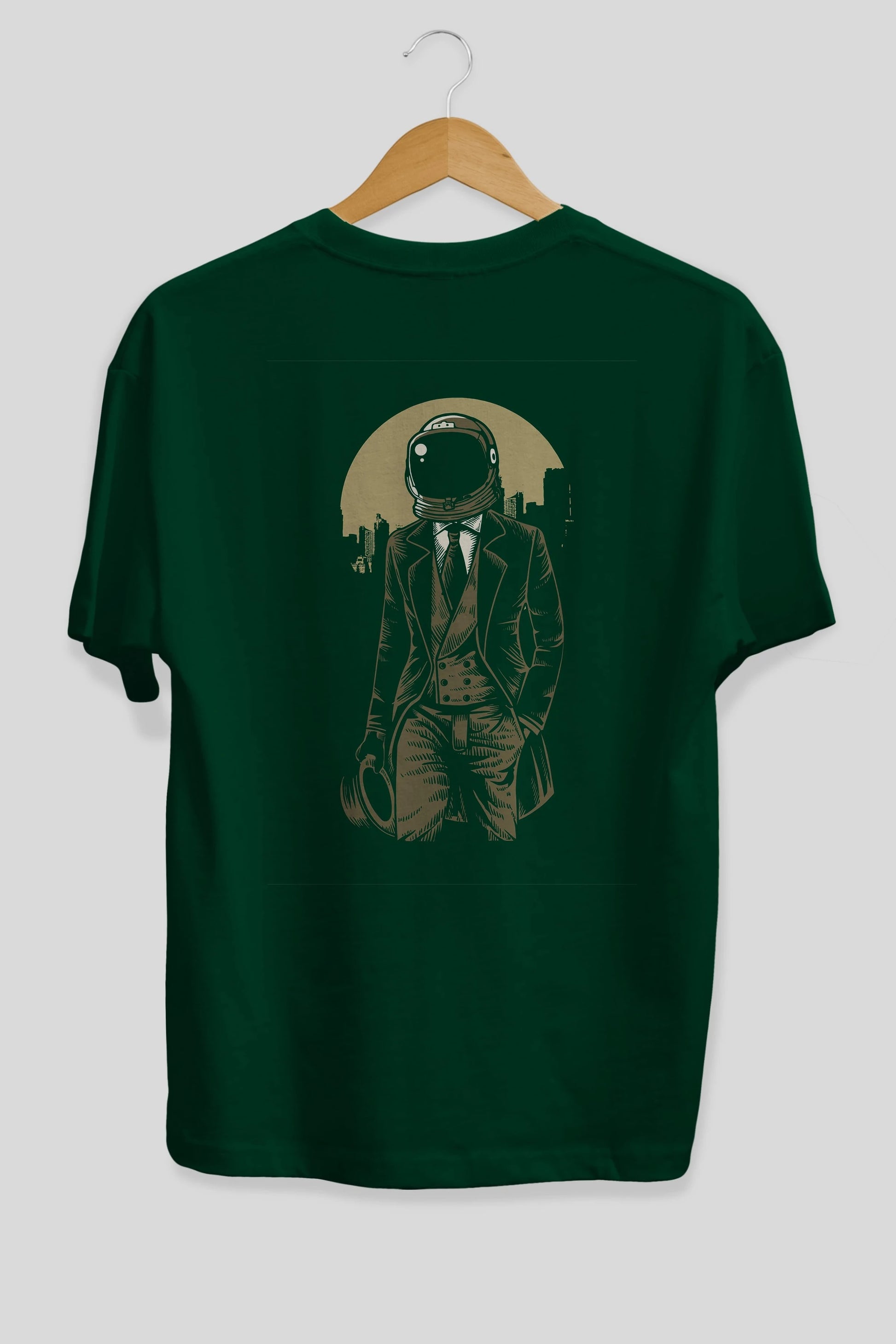 Classic Astronaut Arka Baskılı Oversize t-shirt Erkek Kadın Unisex %100 Pamuk
