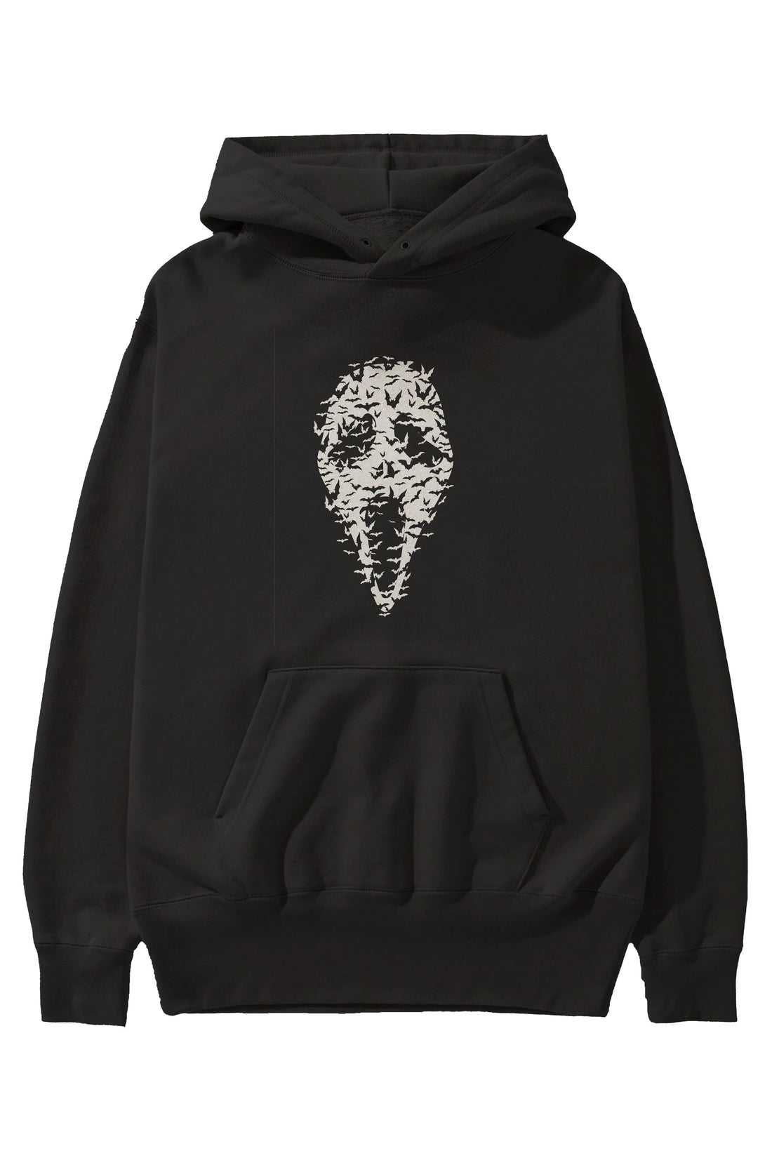 Ghost Face Bats Ön Baskılı Hoodie Oversize Kapüşonlu Sweatshirt Erkek Kadın Unisex