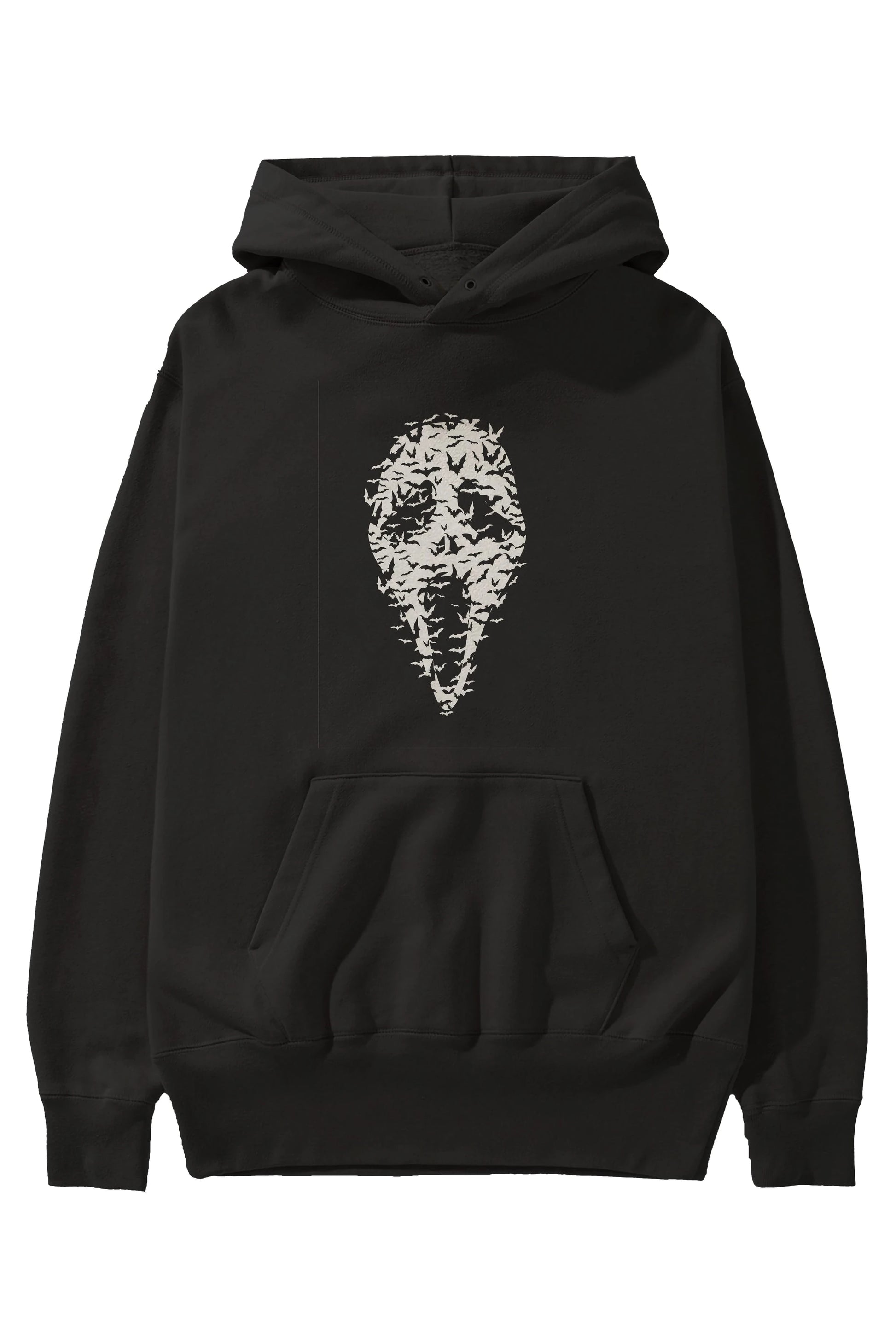 Ghost Face Bats Ön Baskılı Hoodie Oversize Kapüşonlu Sweatshirt Erkek Kadın Unisex