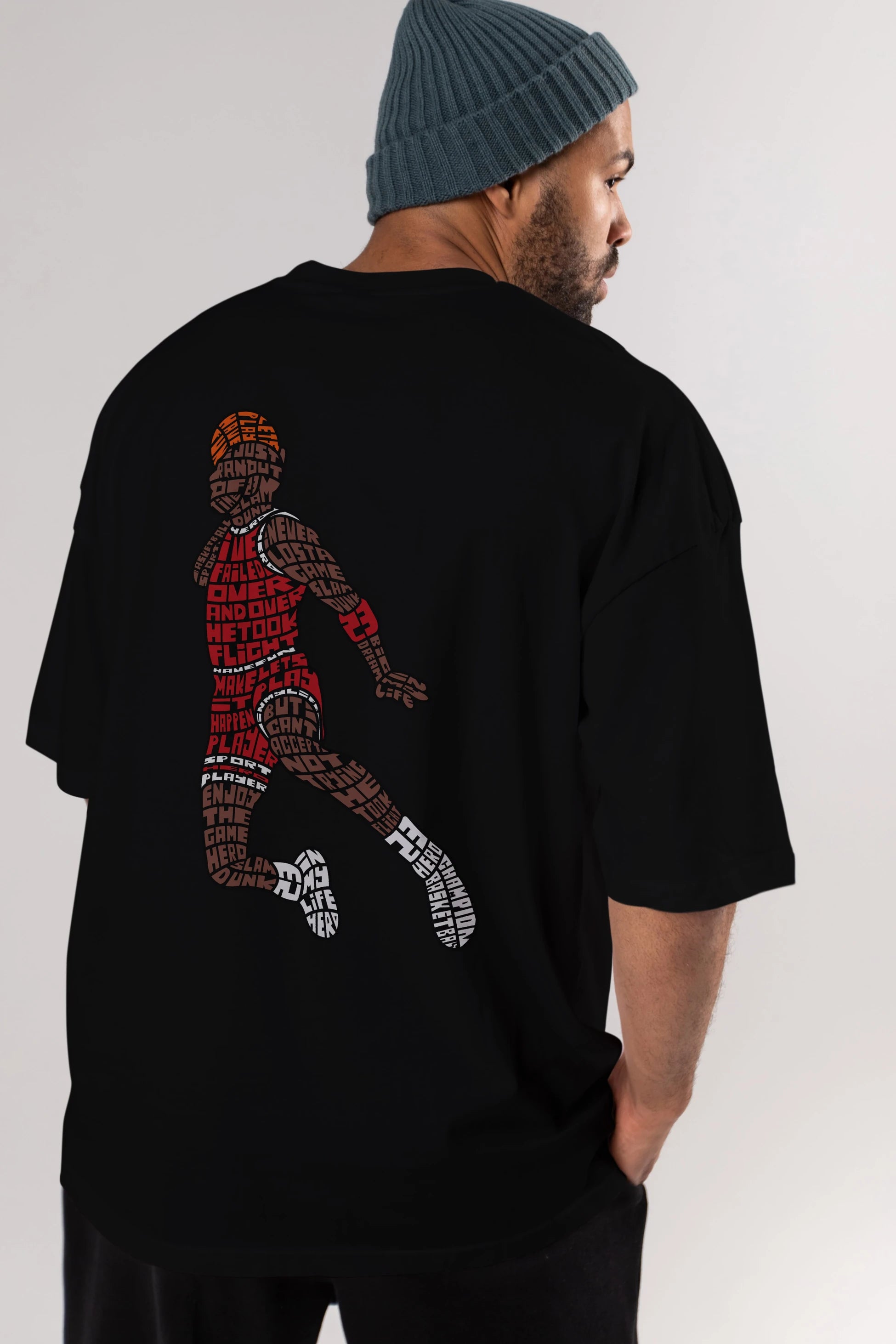 Slamdunk Arka Baskılı Oversize t-shirt %100 pamuk Erkek Kadın Unisex