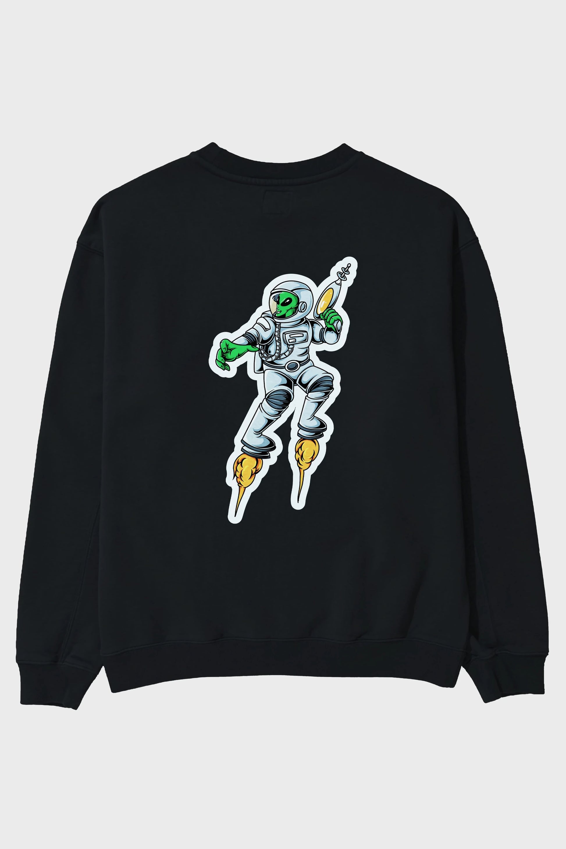 Alien Wars Sticker Arka Baskılı Oversize Sweatshirt Erkek Kadın Unisex