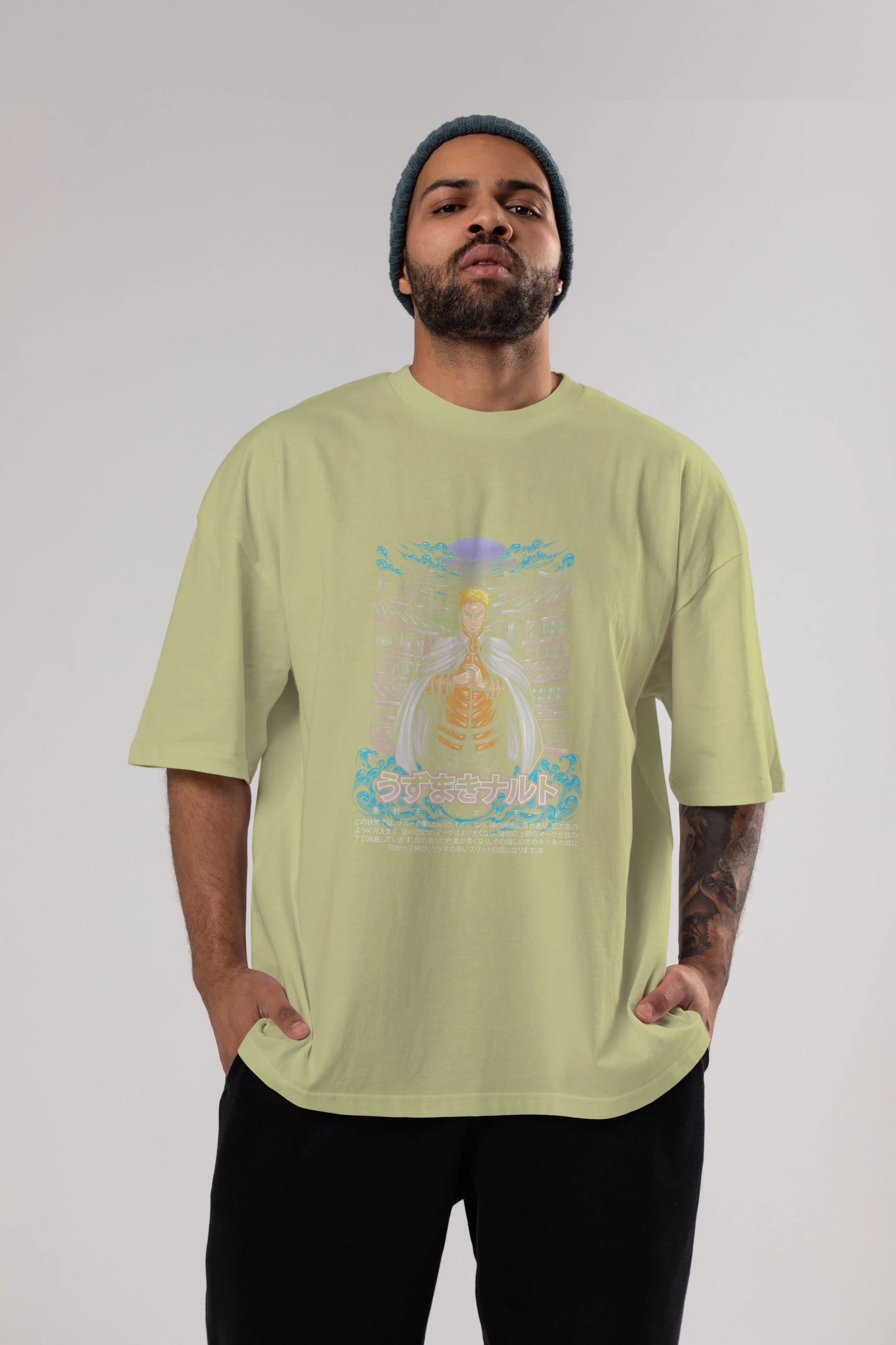 NARUTO (8) Anime Ön Baskılı Oversize t-shirt %100 pamuk Erkek Kadın Unisex