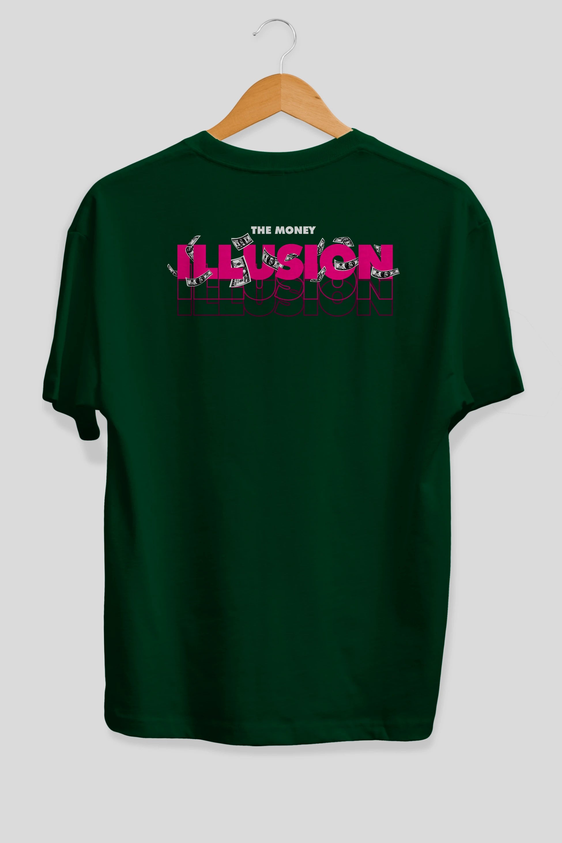 The Money Illusion Arka Baskılı Oversize t-shirt Erkek Kadın Unisex