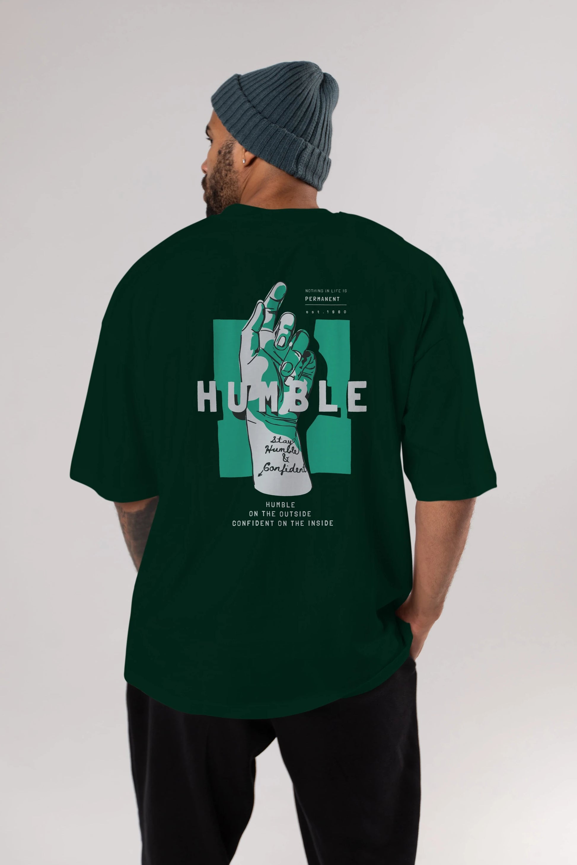 Humble Arka Baskılı Oversize t-shirt Erkek Kadın Unisex