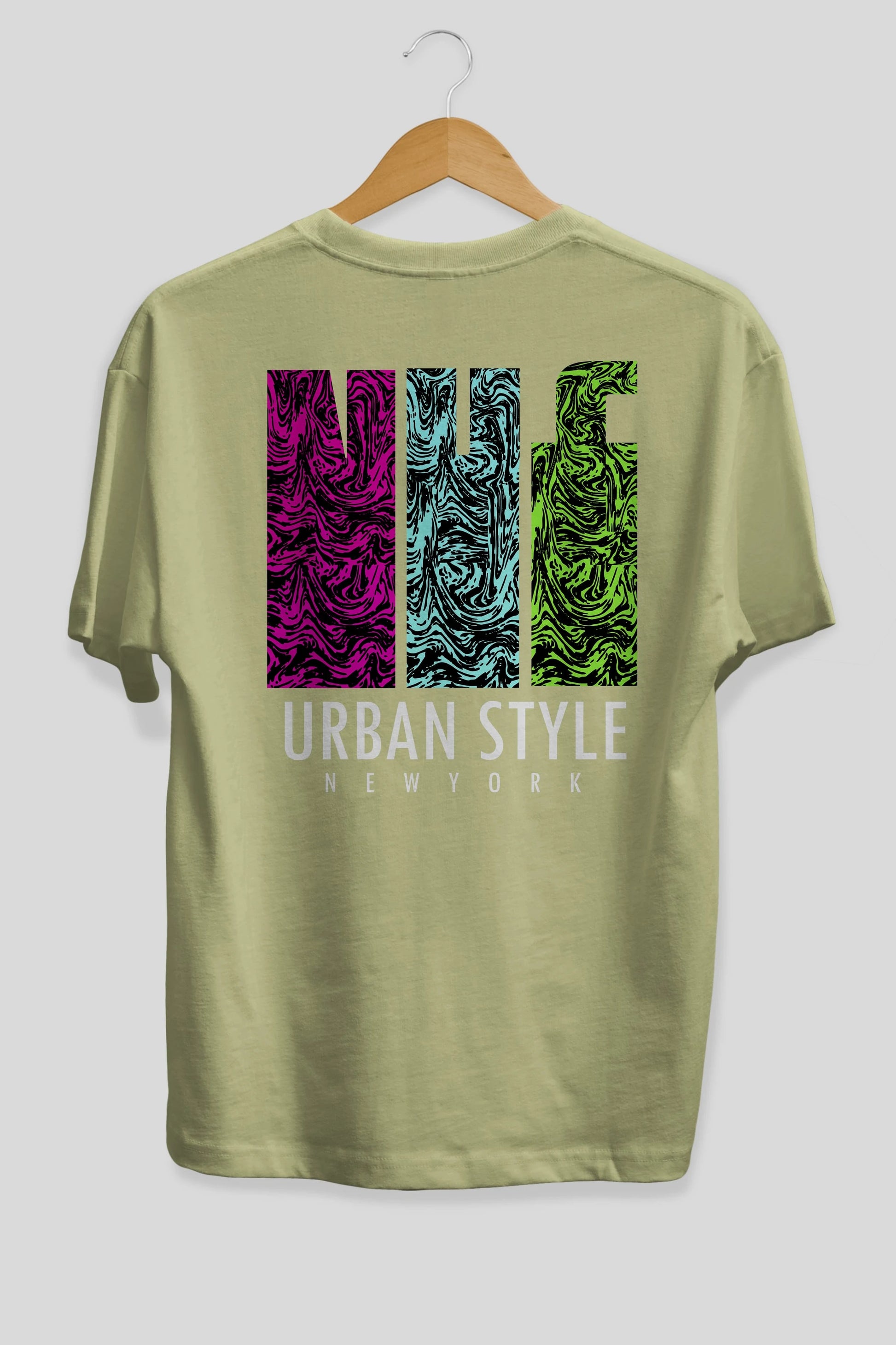 Urban Style Newyork Arka Baskılı Oversize t-shirt Erkek Kadın Unisex