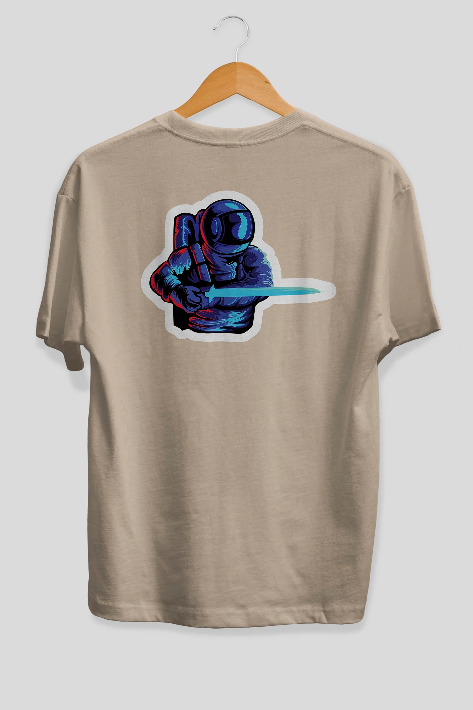 Astro Knight Sticker Arka Baskılı Oversize t-shirt Erkek Kadın Unisex