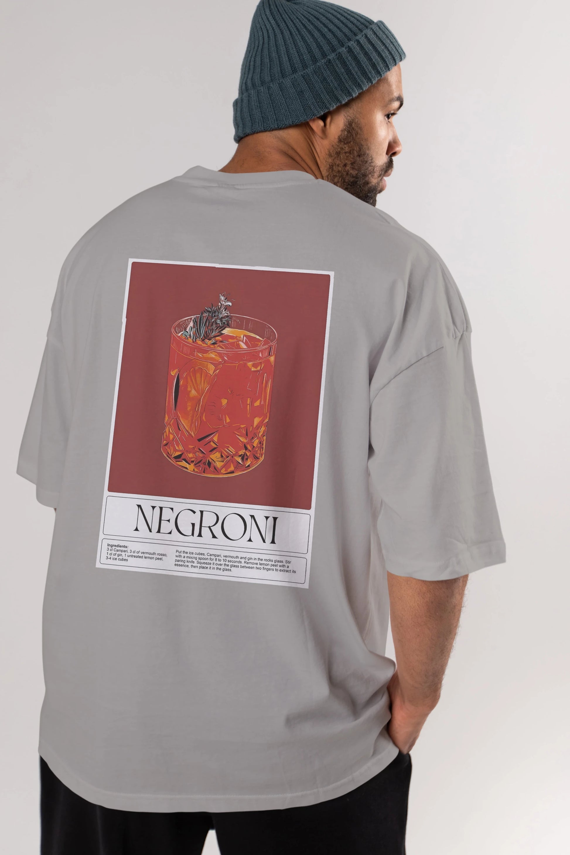 Negroni 2 Arka Baskılı Oversize t-shirt Erkek Kadın Unisex %100 Pamuk Bisiklet Yaka tişort