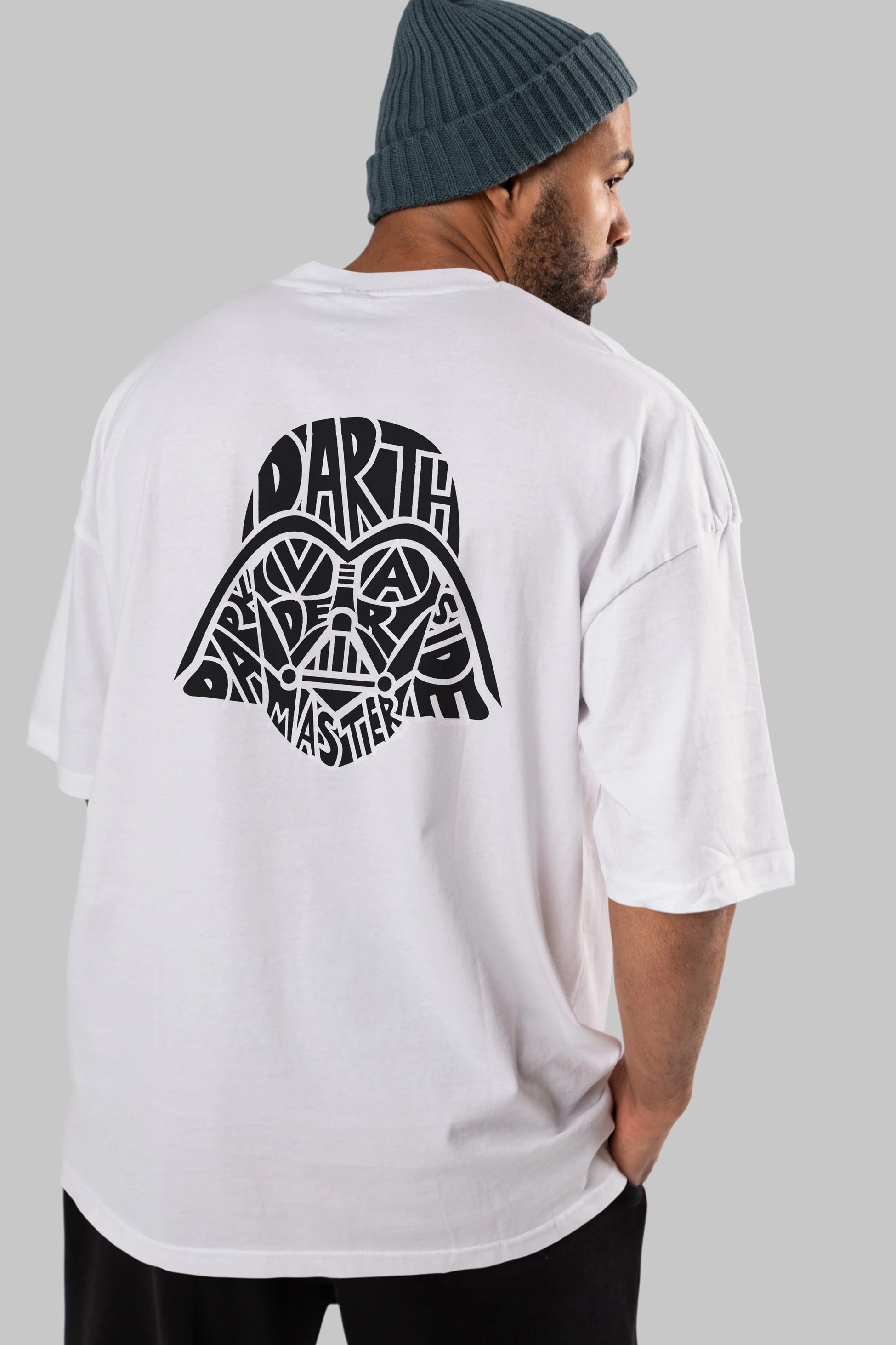 Darth Vader Arka Baskılı Oversize t-shirt %100 pamuk Erkek Kadın Unisex