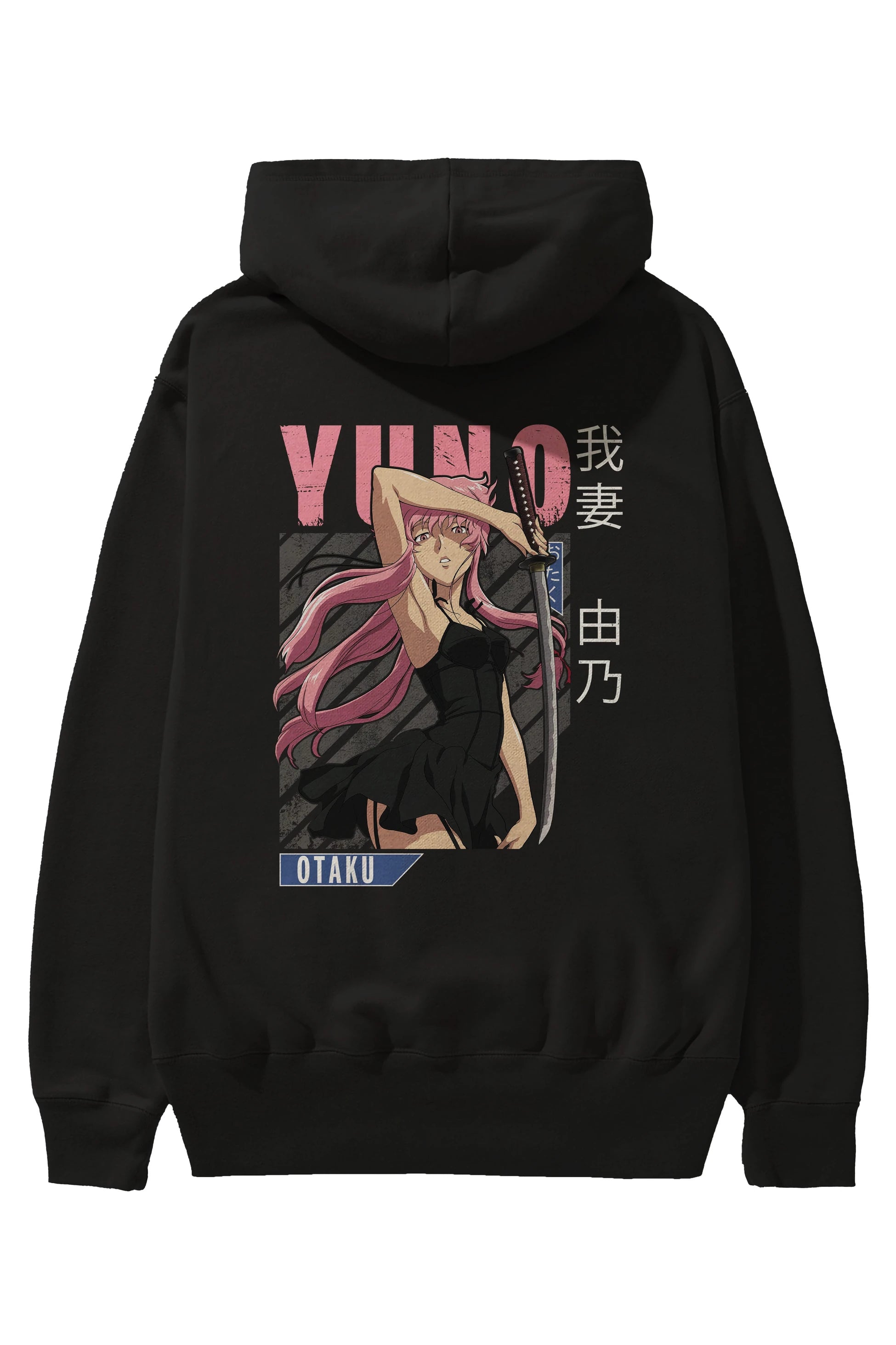 Yuno Gasai 5 Anime Arka Baskılı Hoodie Oversize Kapüşonlu Sweatshirt Erkek Kadın Unisex