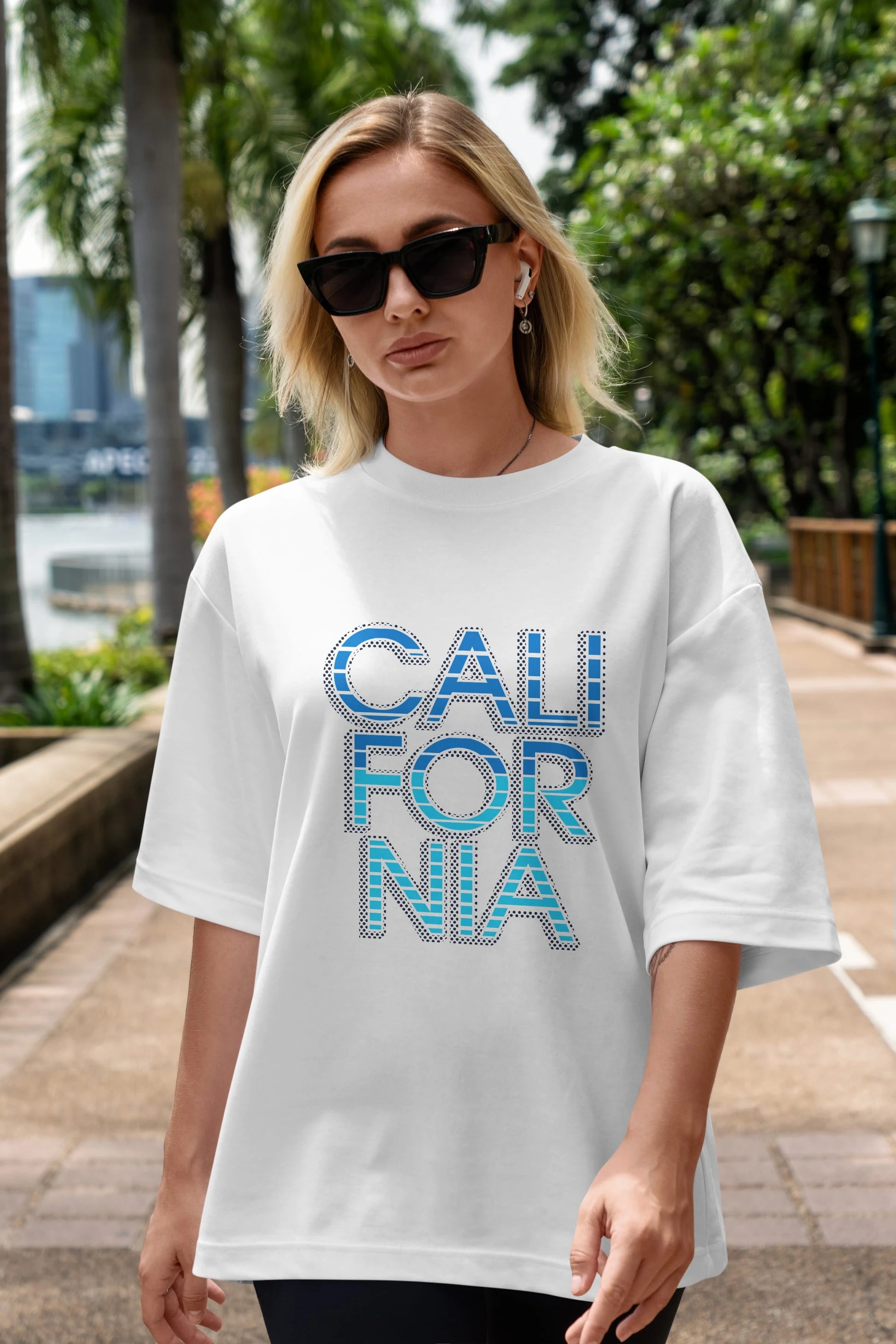 California 3 Ön Baskılı Oversize t-shirt Erkek Kadın Unisex