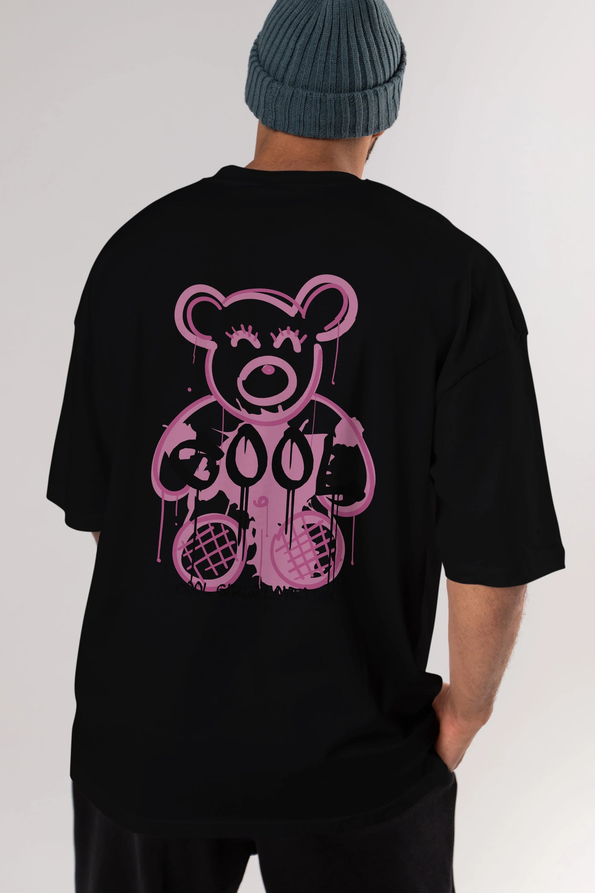Cool Bear Arka Baskılı Oversize t-shirt Erkek Kadın Unisex