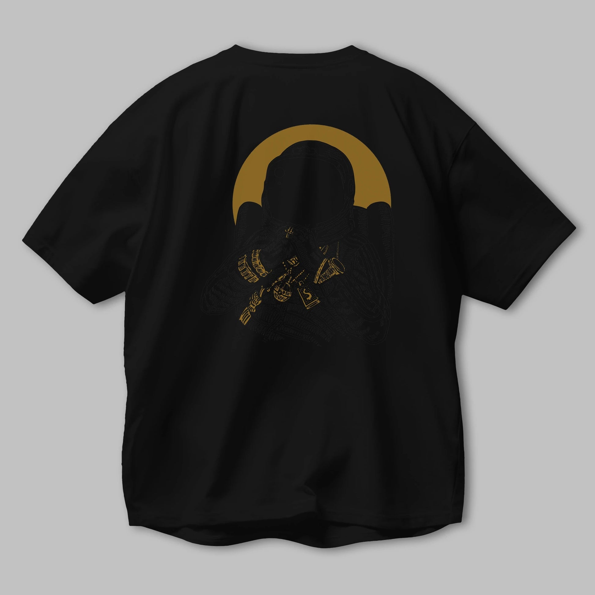 Space Dee Jay Arka Baskılı Oversize t-shirt Erkek Kadın Unisex %100 Pamuk