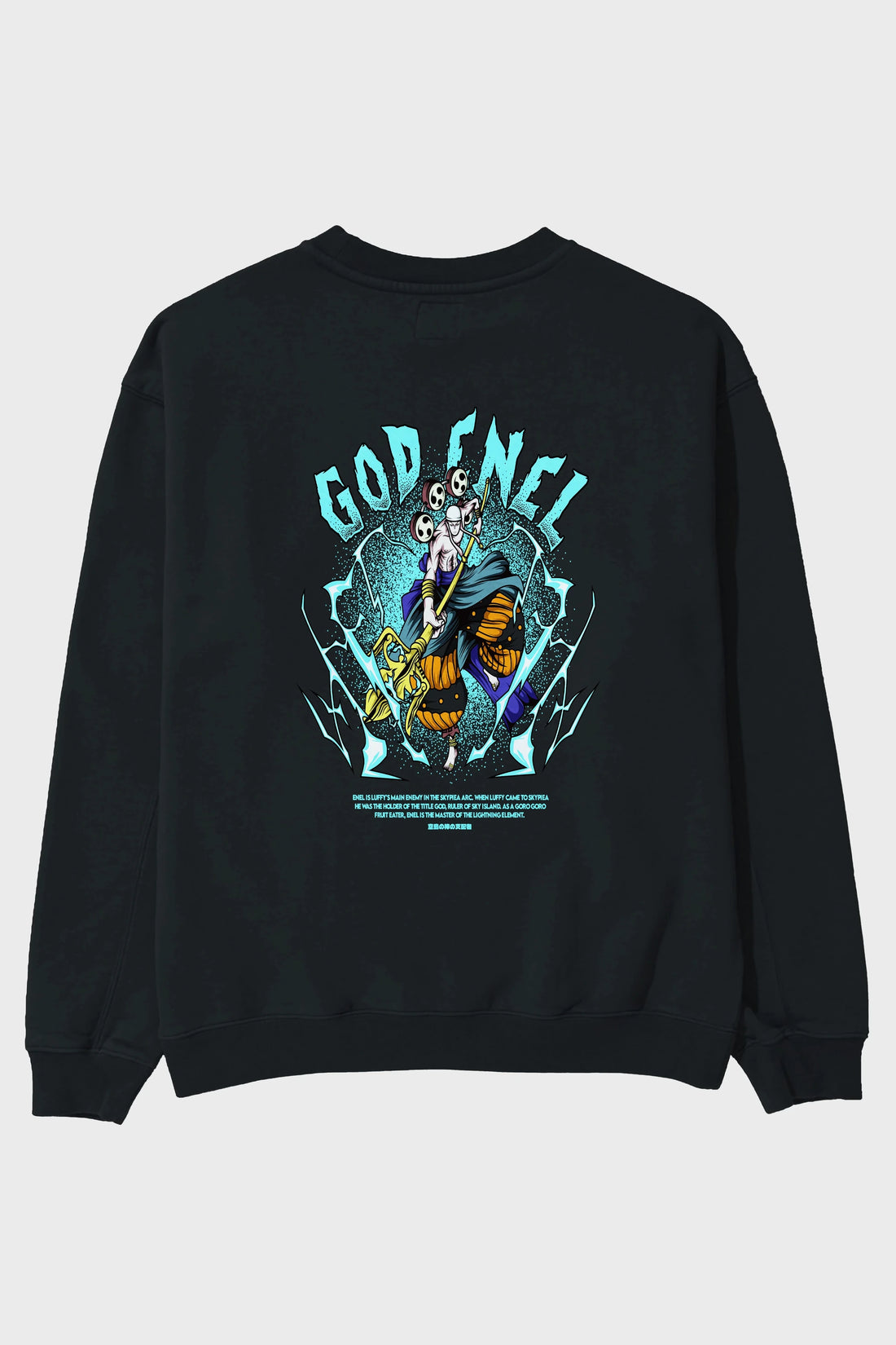 Eneru Anime Arka Baskılı Oversize Sweatshirt Erkek Kadın Unisex