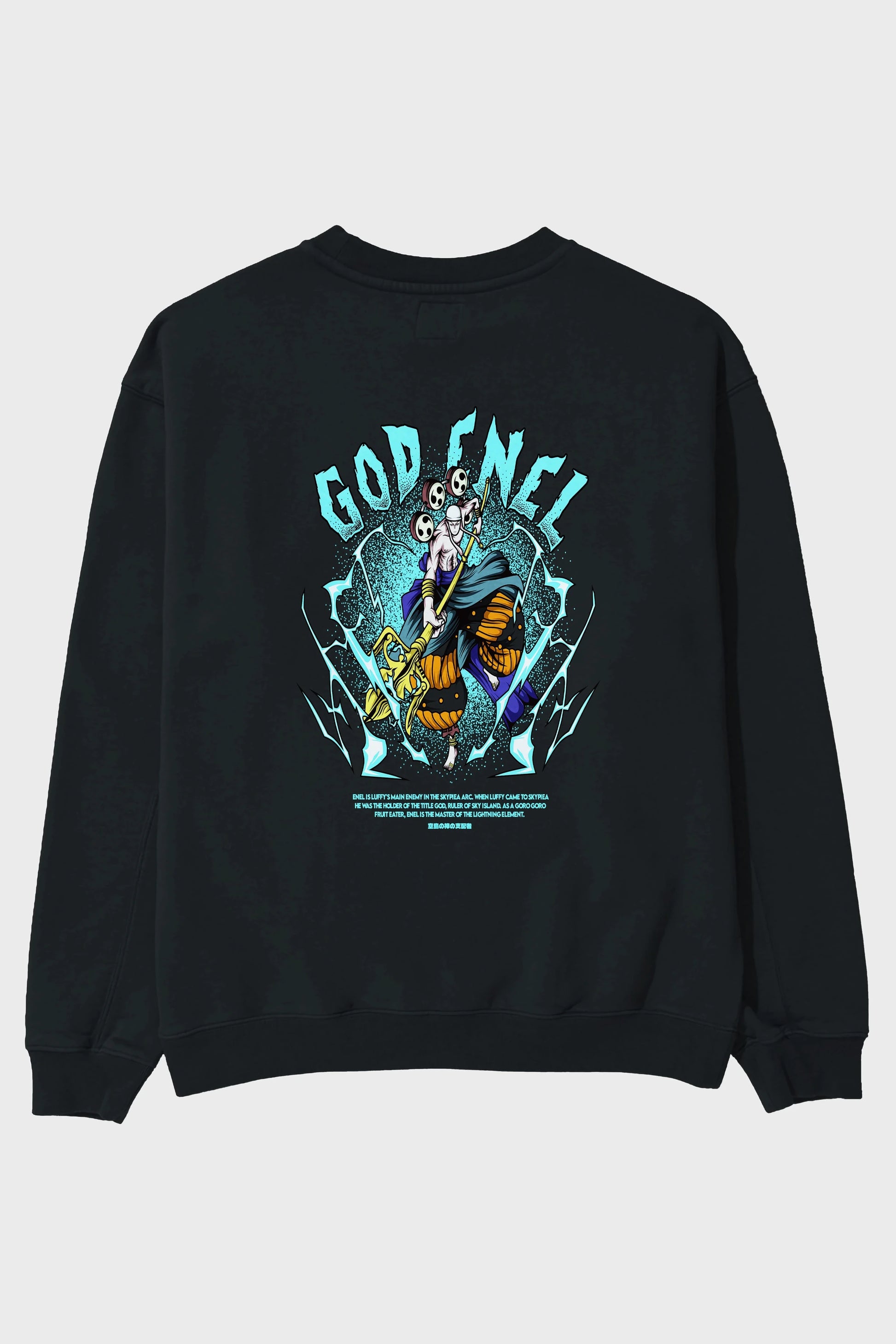 Eneru Anime Arka Baskılı Oversize Sweatshirt Erkek Kadın Unisex