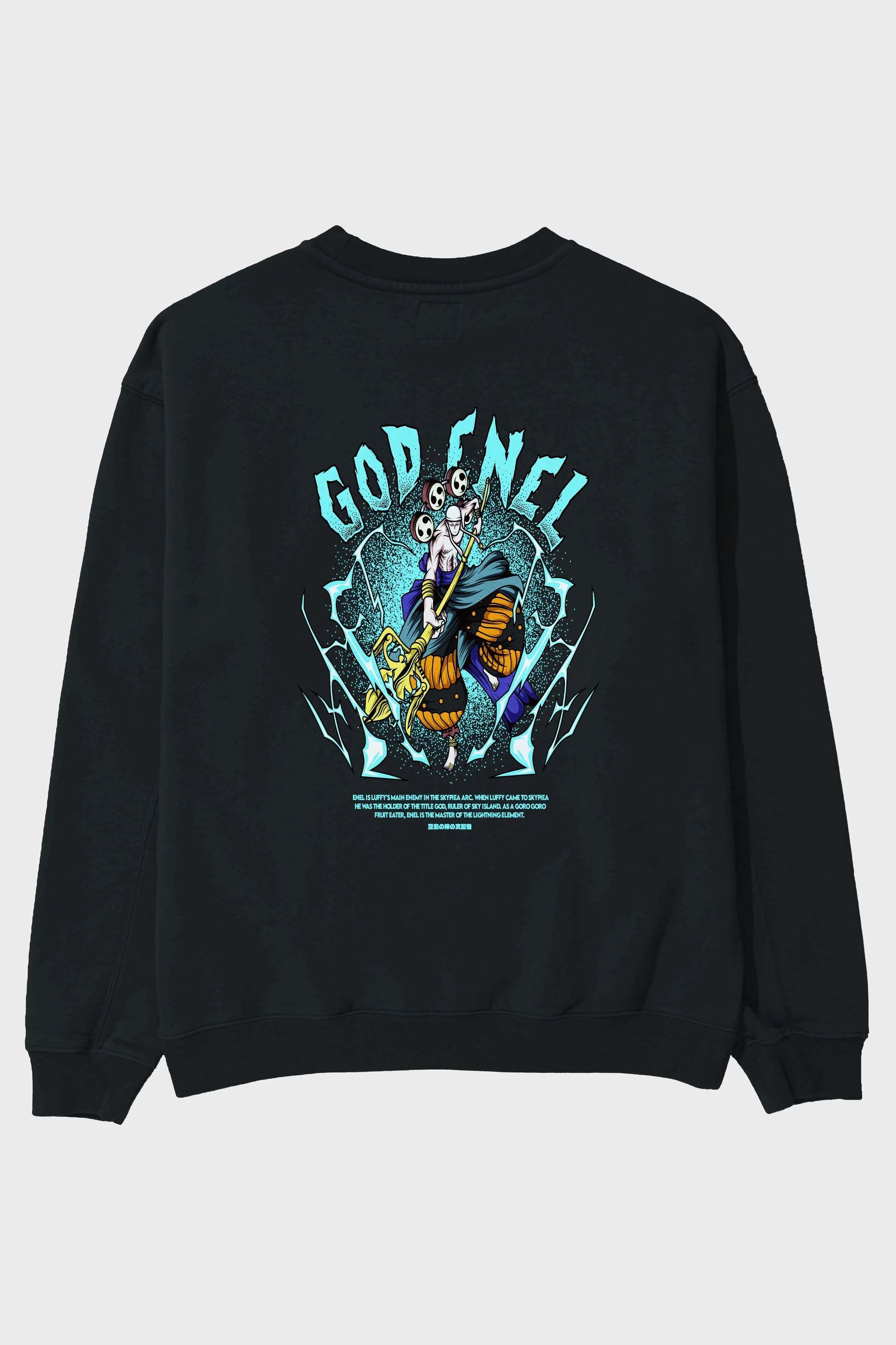 Eneru Anime Arka Baskılı Oversize Sweatshirt Erkek Kadın Unisex