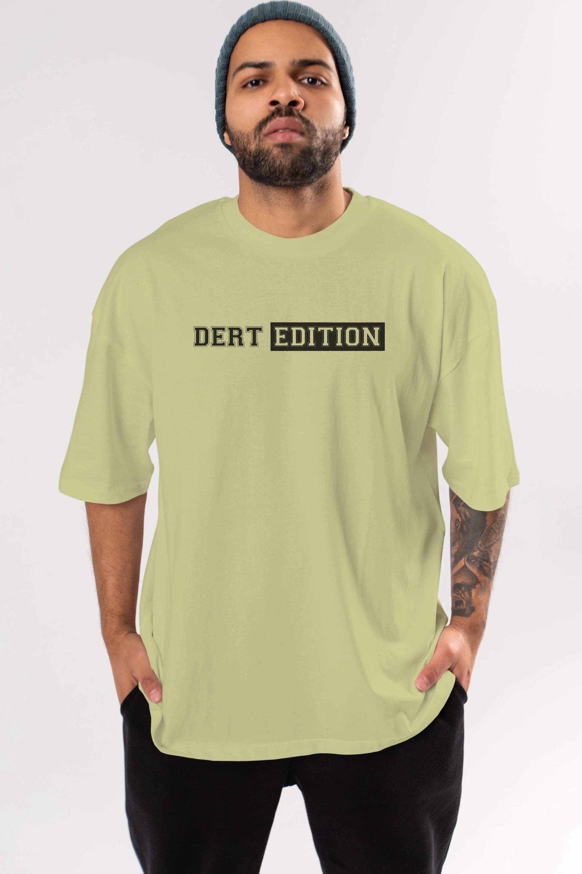 Dert Edition Ön Baskılı Oversize t-shirt %100 pamuk Erkek Kadın Unisex