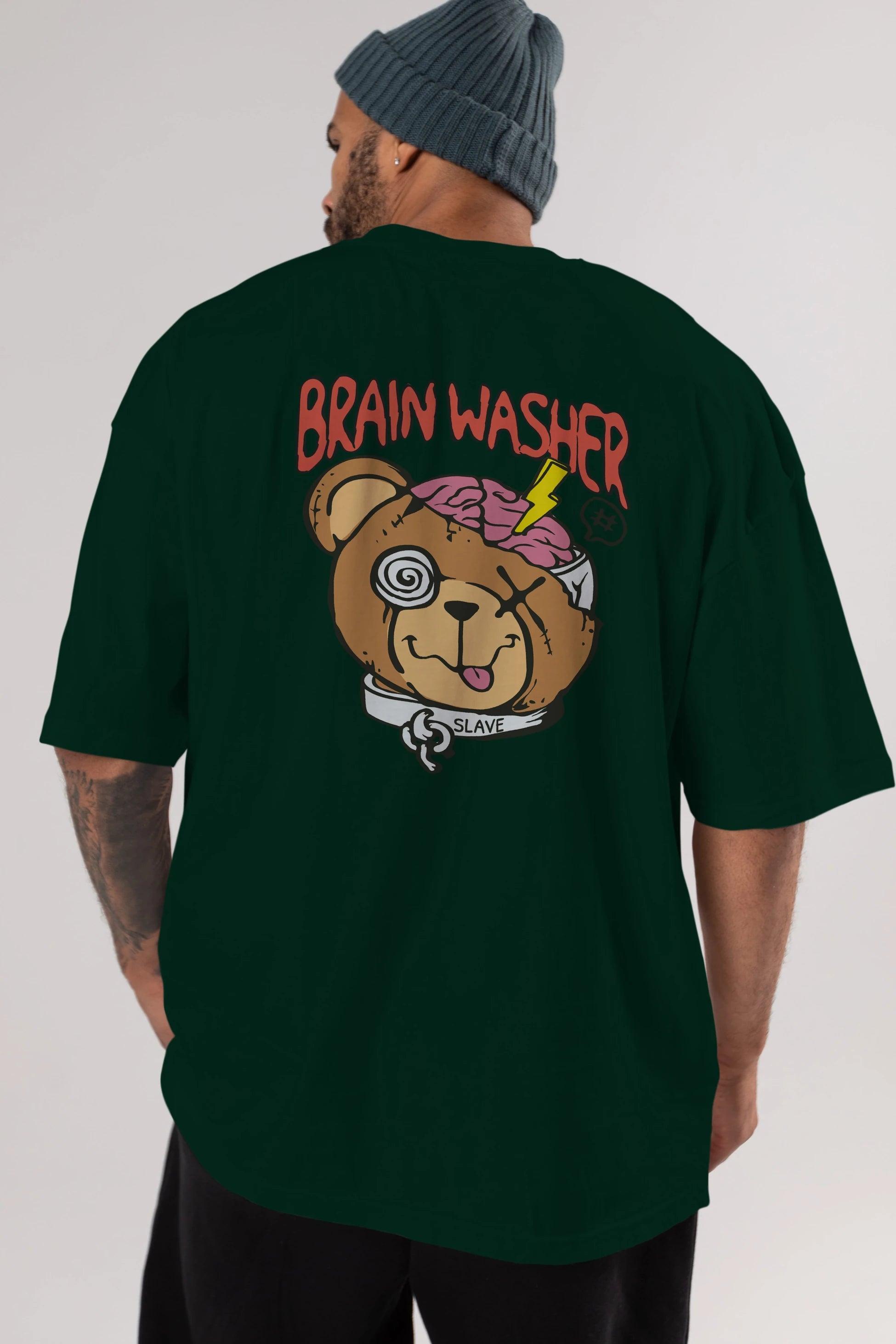 Brain Washer Arka Baskılı Oversize t-shirt Erkek Kadın Unisex