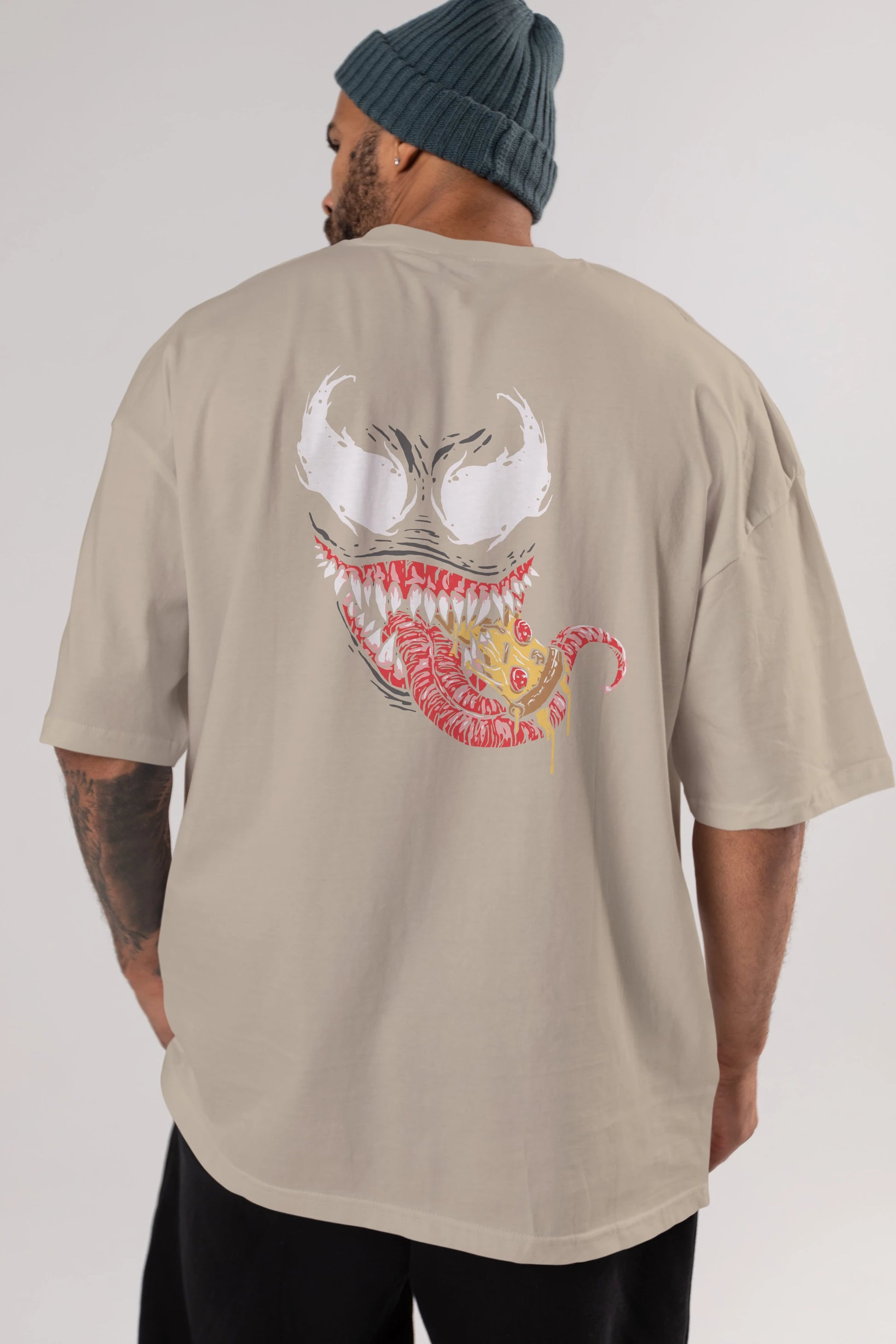Venom (1) Arka Baskılı Oversize t-shirt Erkek Kadın Unisex %100 Pamuk Bisiklet Yaka tişort