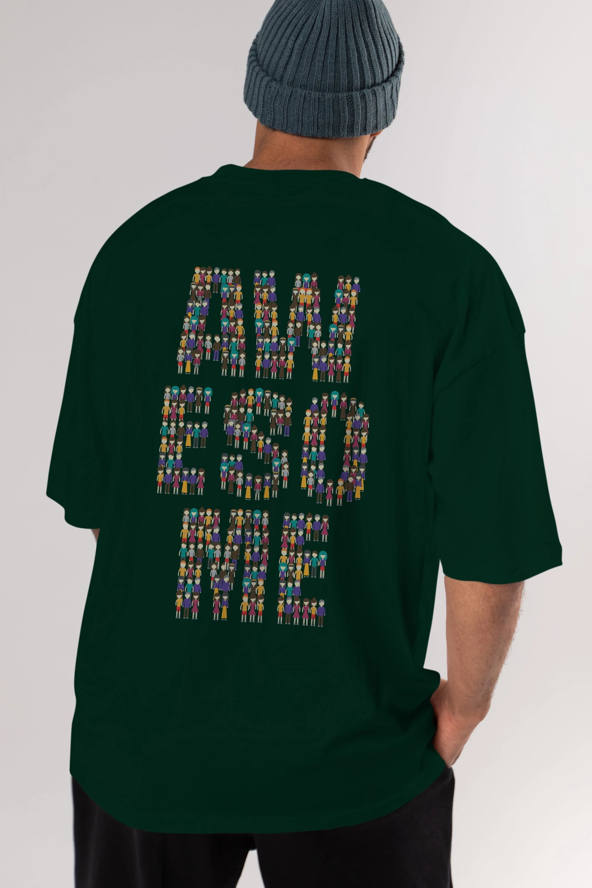 Awesome Arka Baskılı Oversize t-shirt %100 pamuk Erkek Kadın Unisex
