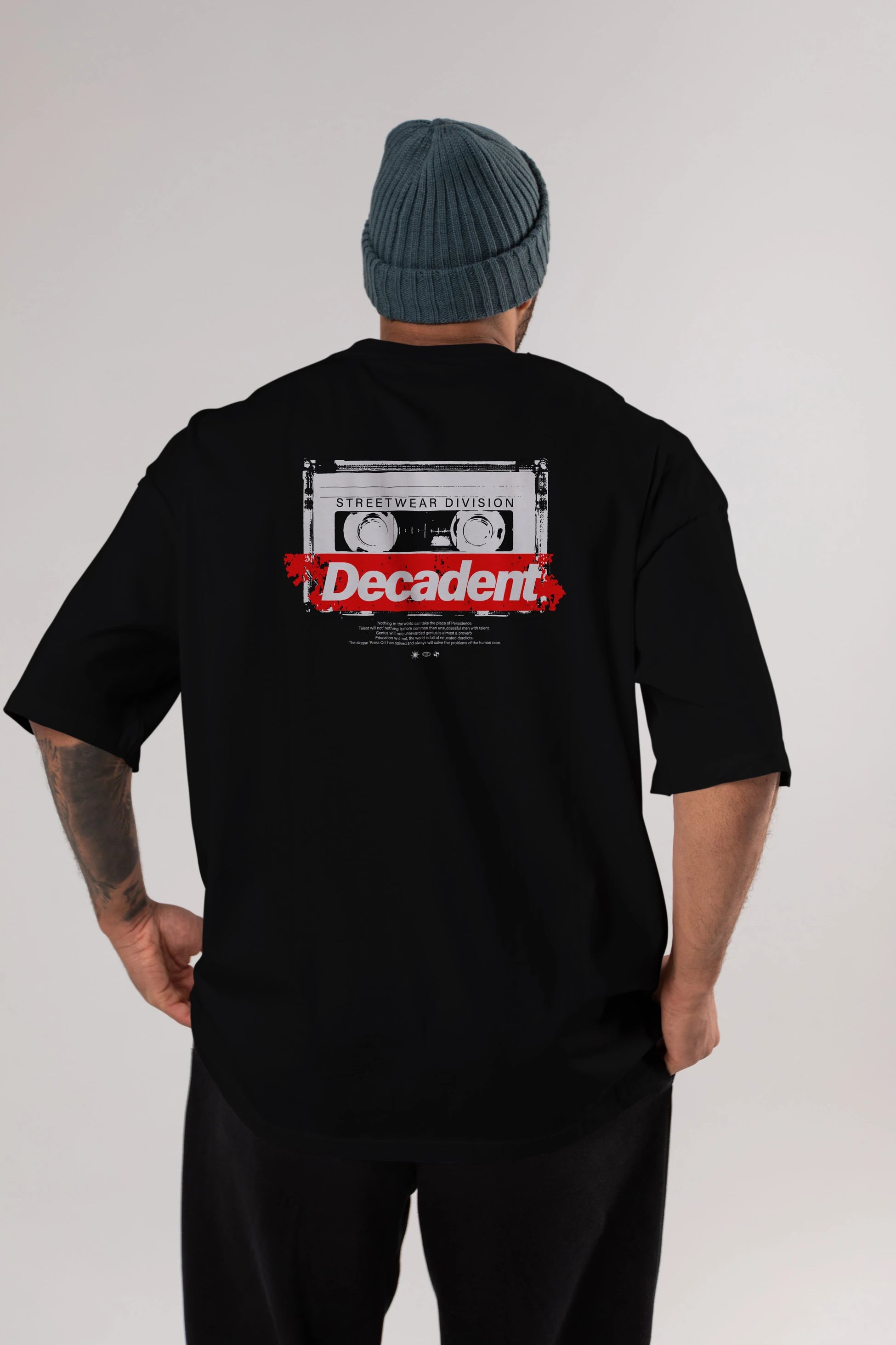 Decadent Arka Baskılı Oversize t-shirt Erkek Kadın Unisex