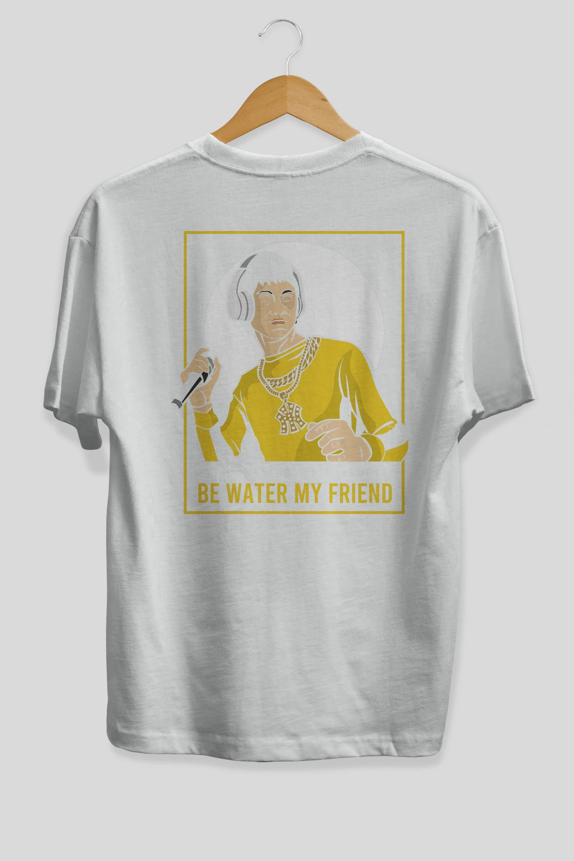 Bruce Lee Rapper Arka Baskılı Oversize t-shirt Erkek Kadın Unisex %100 Pamuk tişort