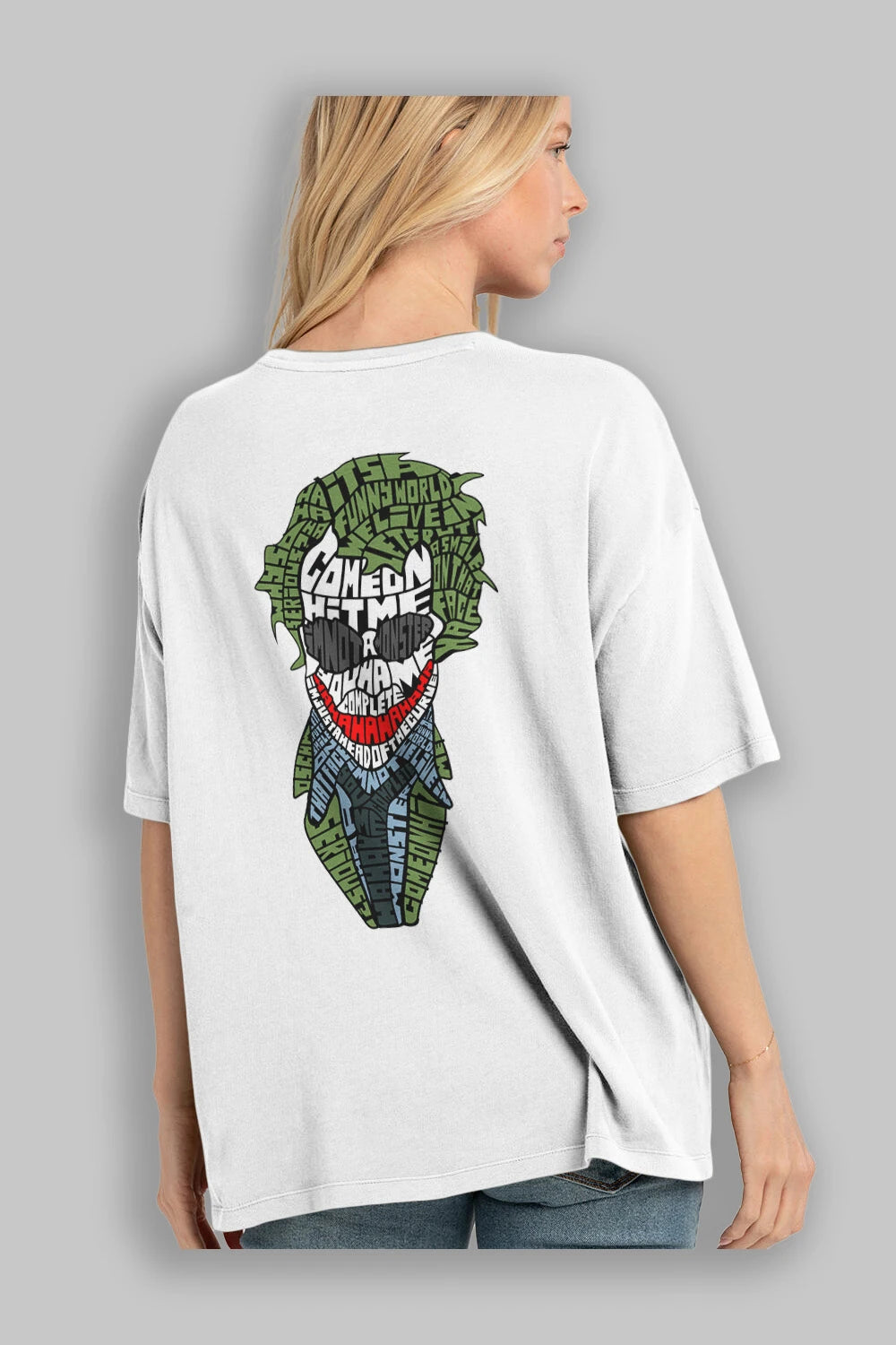 Why So Serious Arka Baskılı Oversize t-shirt %100 pamuk Erkek Kadın Unisex