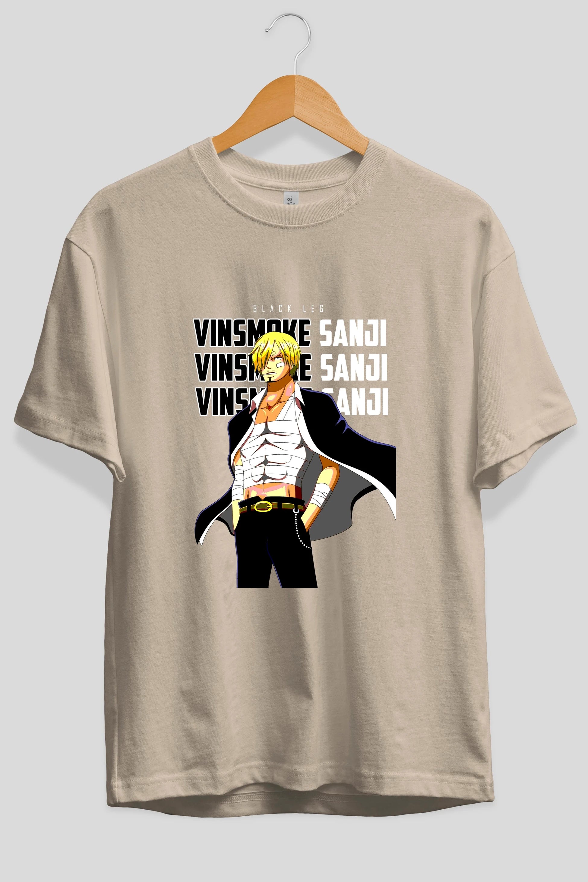 Sanji Anime Ön Baskılı Oversize t-shirt Erkek Kadın Unisex