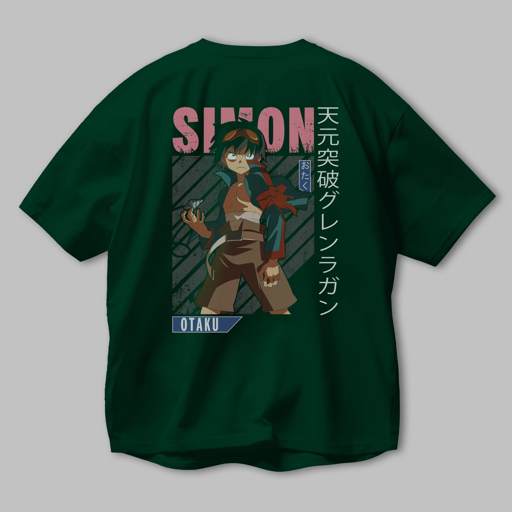 Simon 5 Anime Arka Baskılı Oversize t-shirt Erkek Kadın Unisex