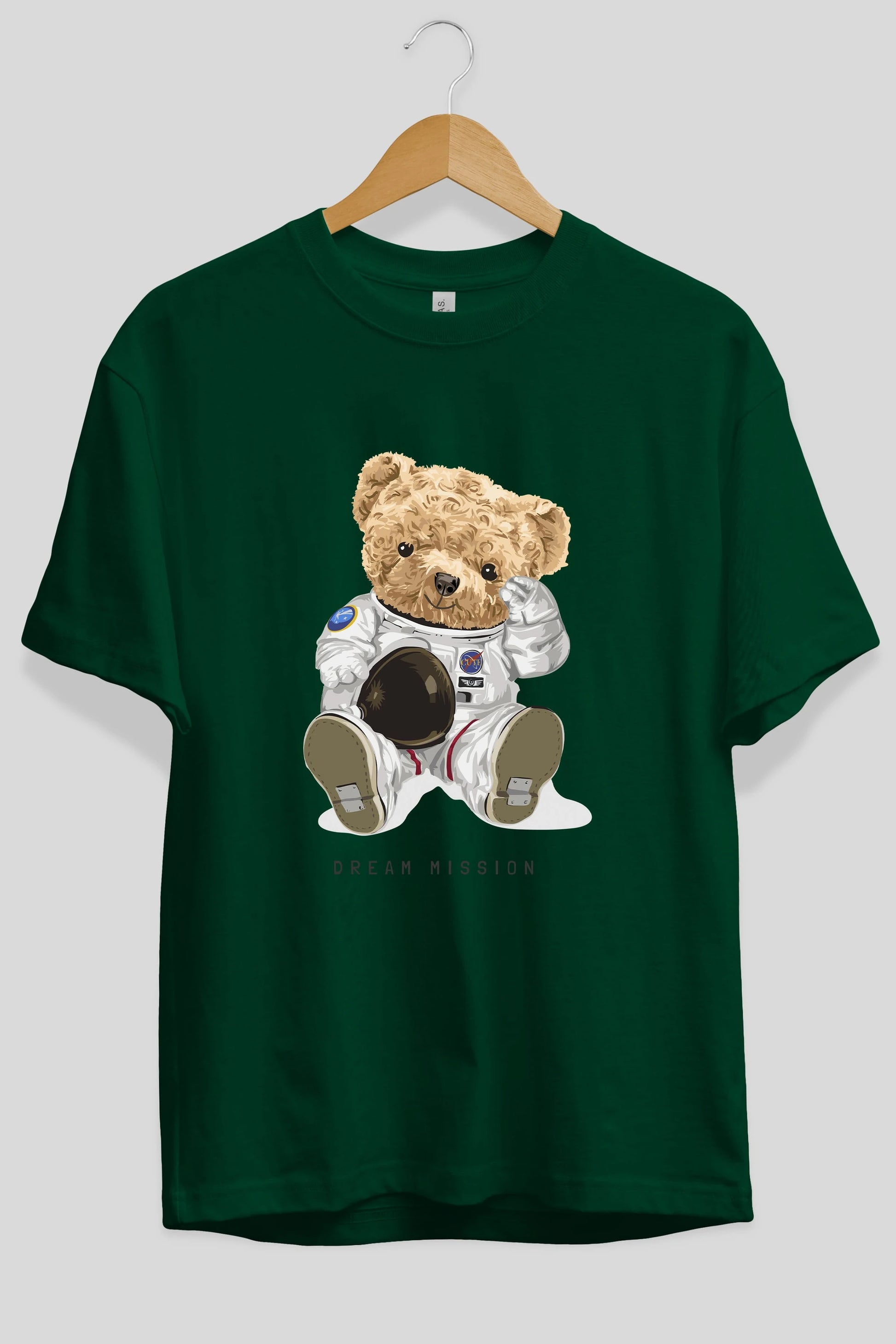 Teddy Bear Asrtonot Ön Baskılı Oversize t-shirt Erkek Kadın Unisex %100 Pamuk