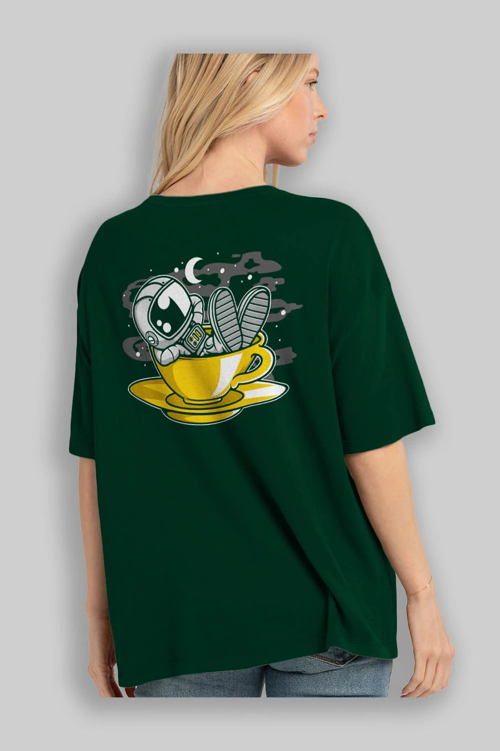 Astronaut Relax Arka Baskılı Oversize t-shirt Erkek Kadın Unisex