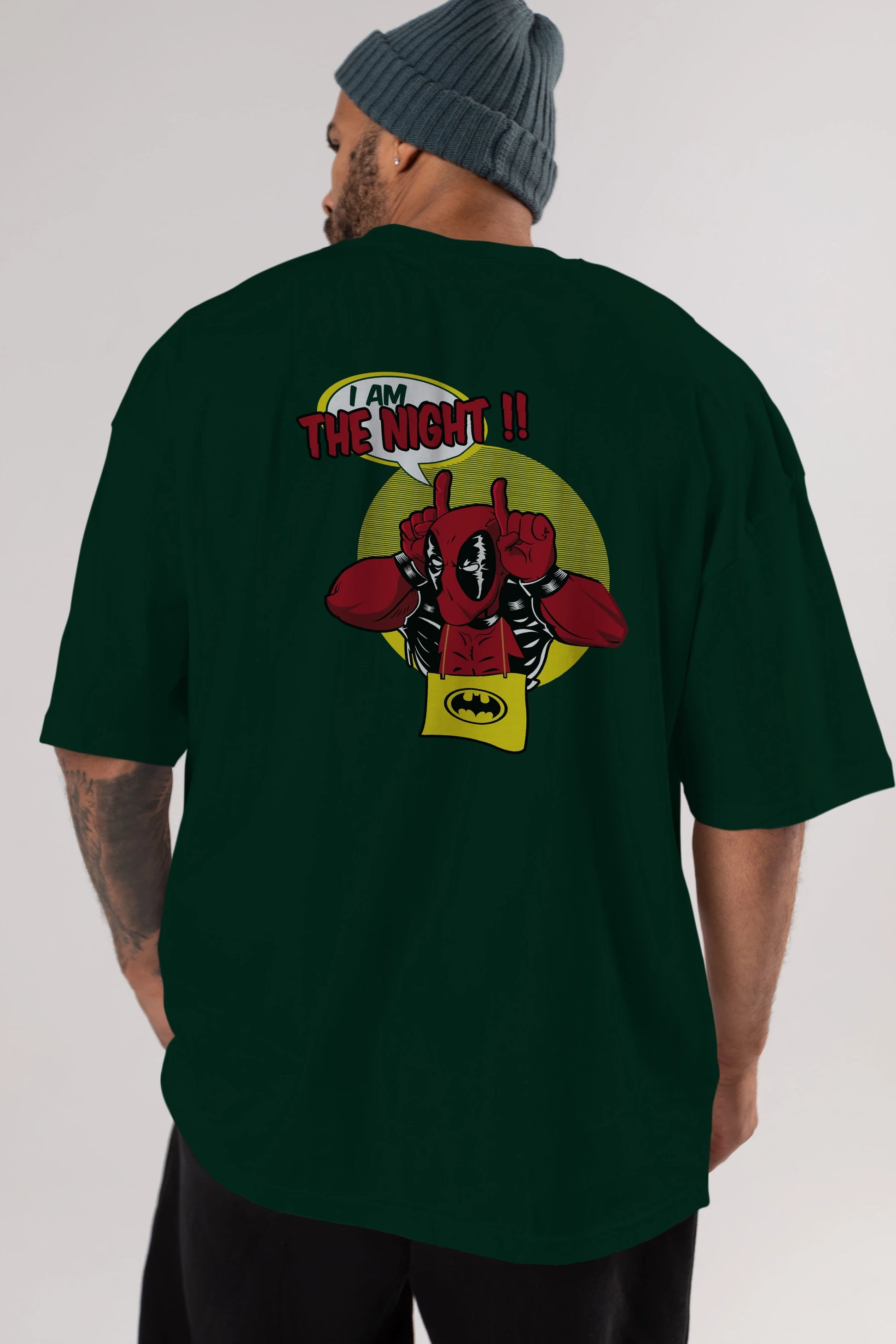 Deadpool (1) Arka Baskılı Oversize t-shirt Erkek Kadın Unisex %100 Pamuk Bisiklet Yaka tişort
