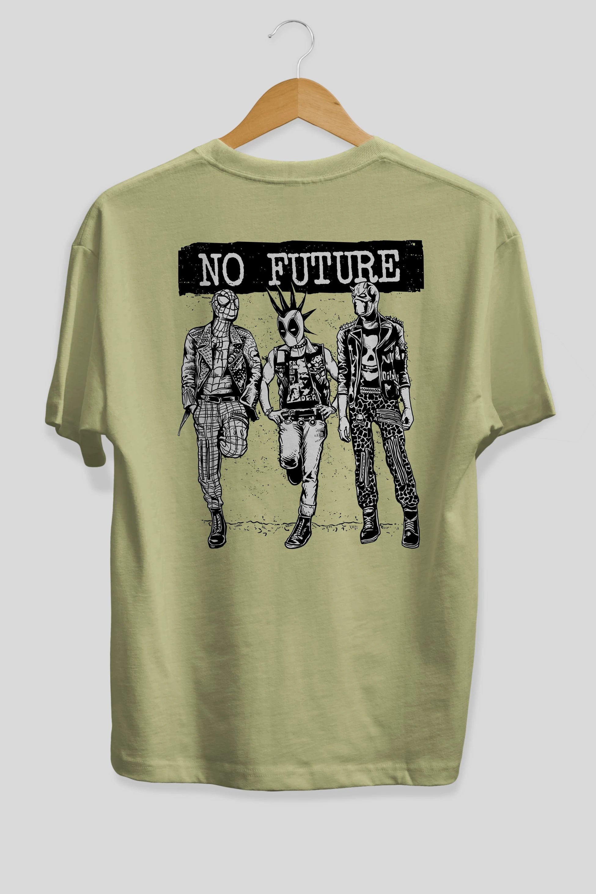 No Future Arka Baskılı Oversize t-shirt Erkek Kadın Unisex %100 Pamuk