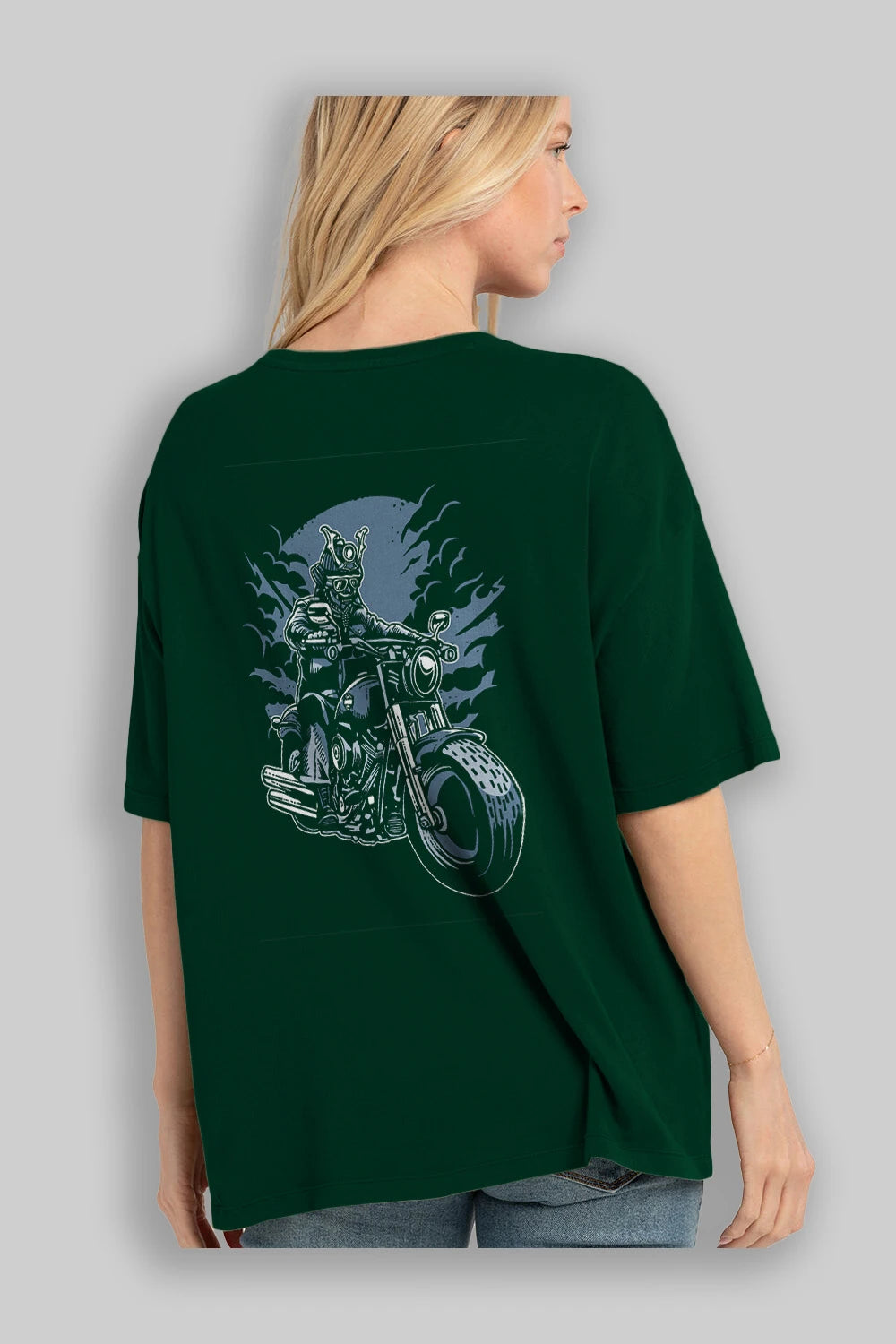 Samurai Ride Arka Baskılı Oversize t-shirt Erkek Kadın Unisex %100 Pamuk
