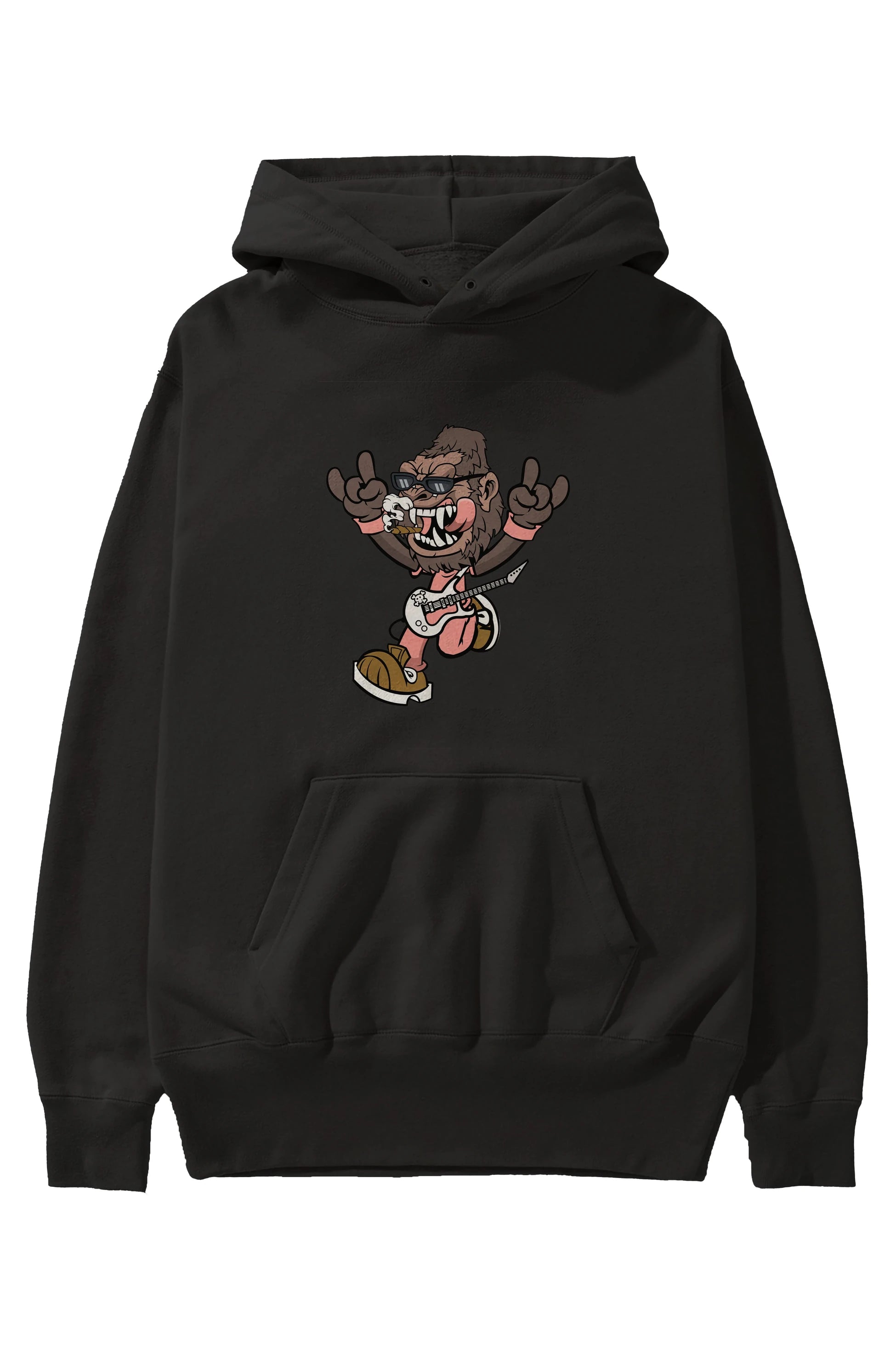 Gorilla Metal Ön Baskılı Hoodie Oversize Kapüşonlu Sweatshirt Erkek Kadın Unisex