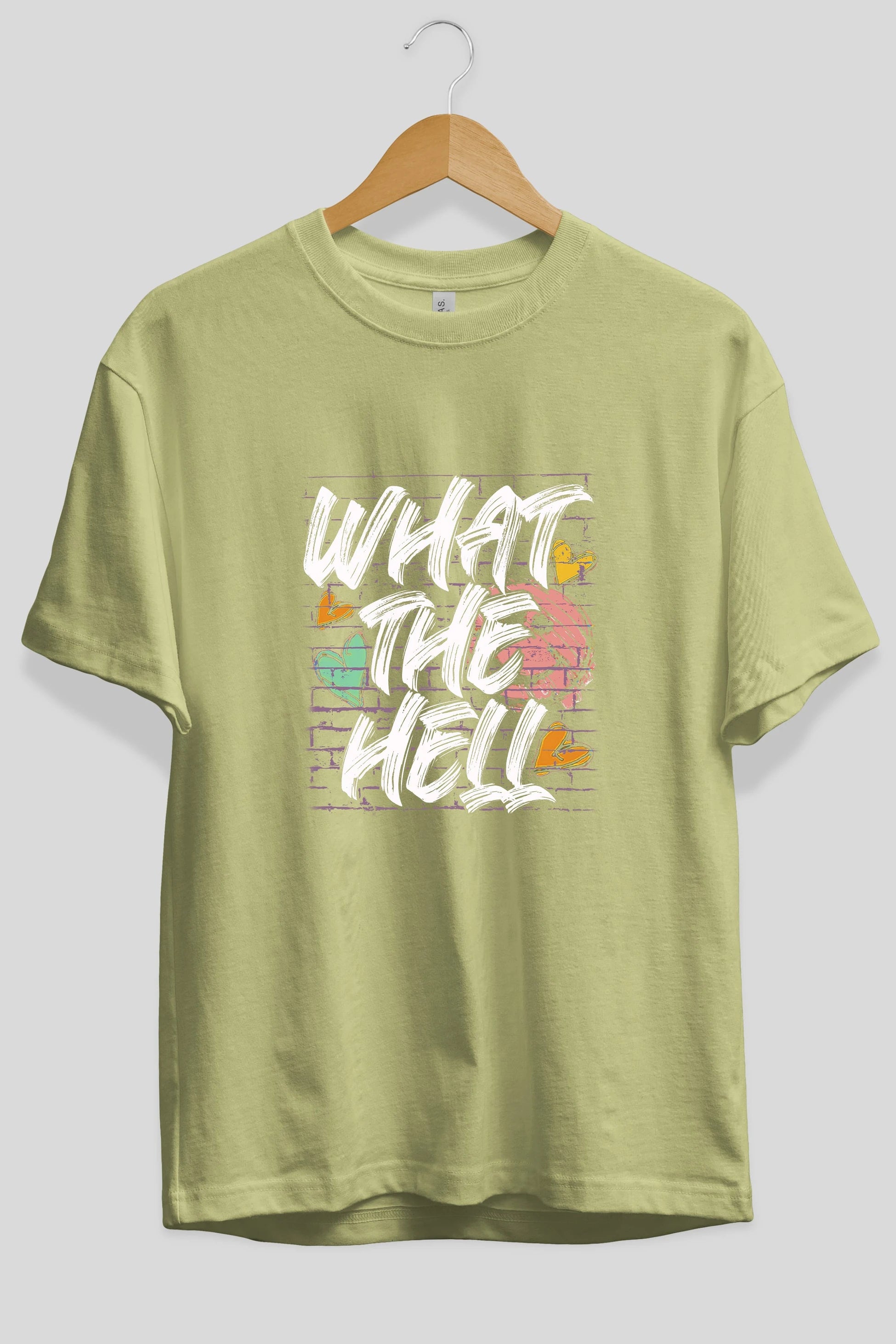 What The Hell Ön Baskılı Oversize t-shirt Erkek Kadın Unisex