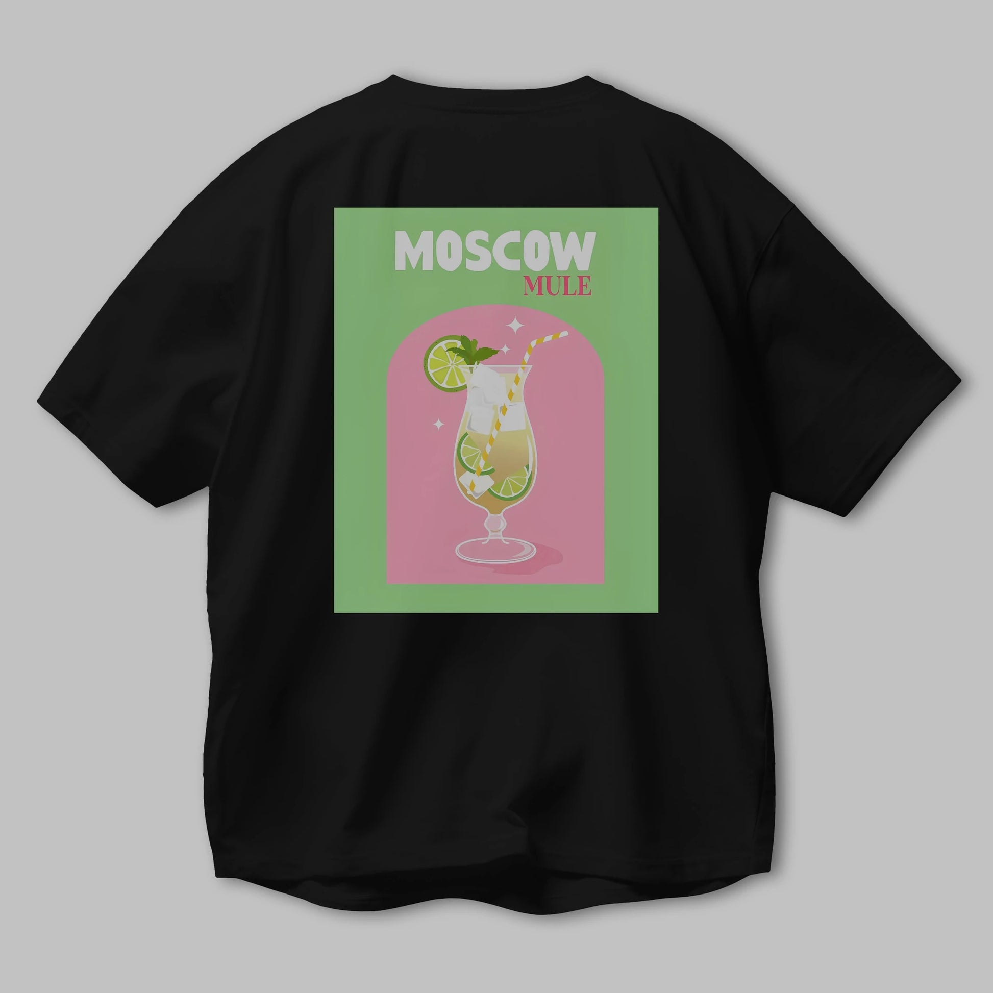Moscow Mule 5 Arka Baskılı Oversize t-shirt Erkek Kadın Unisex %100 Pamuk Bisiklet Yaka tişort