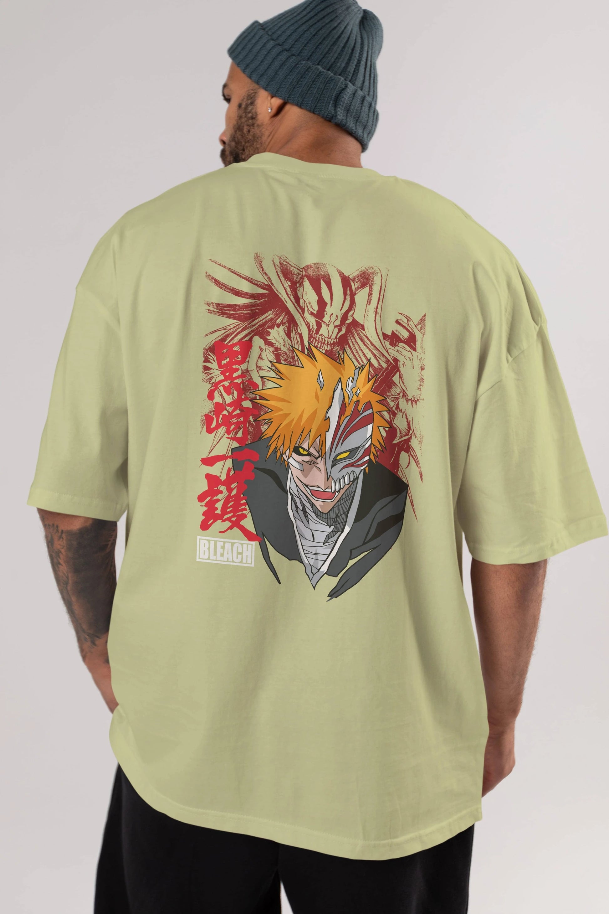 ICHIGO KUROSAKI VIZARD Anime Arka Baskılı Oversize t-shirt Erkek Kadın Unisex