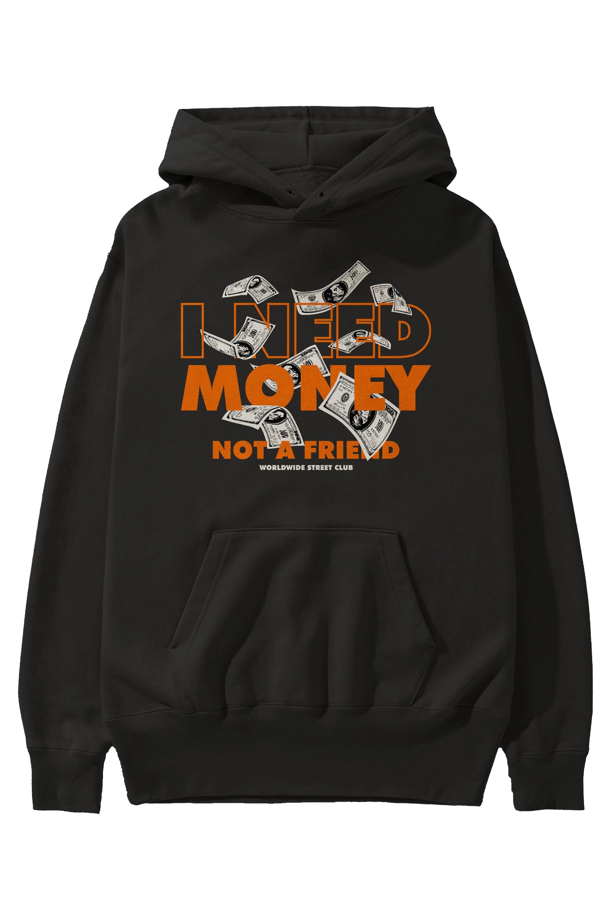 I Need Money Ön Baskılı Hoodie Oversize Kapüşonlu Sweatshirt Erkek Kadın Unisex