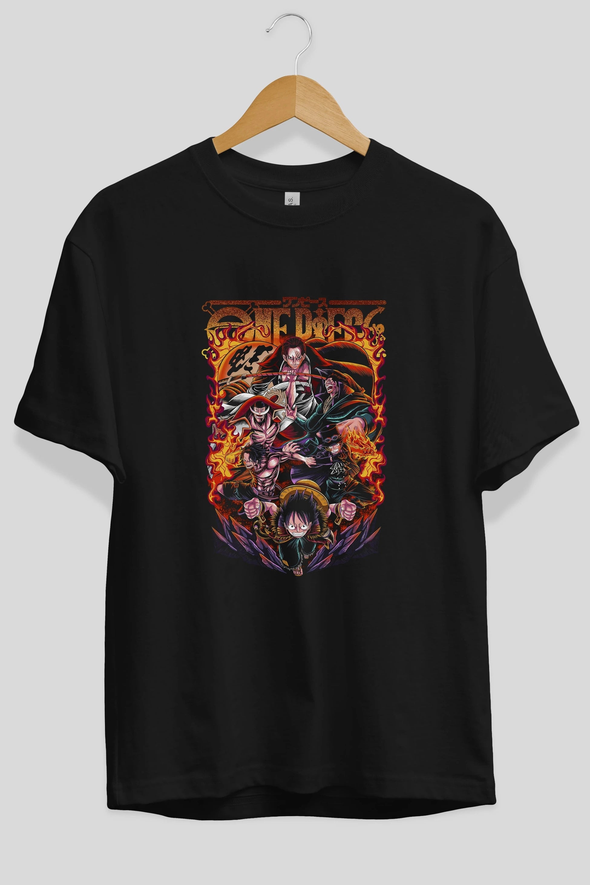 ONE PIECE (3) Anime Ön Baskılı Oversize t-shirt %100 pamuk Erkek Kadın Unisex