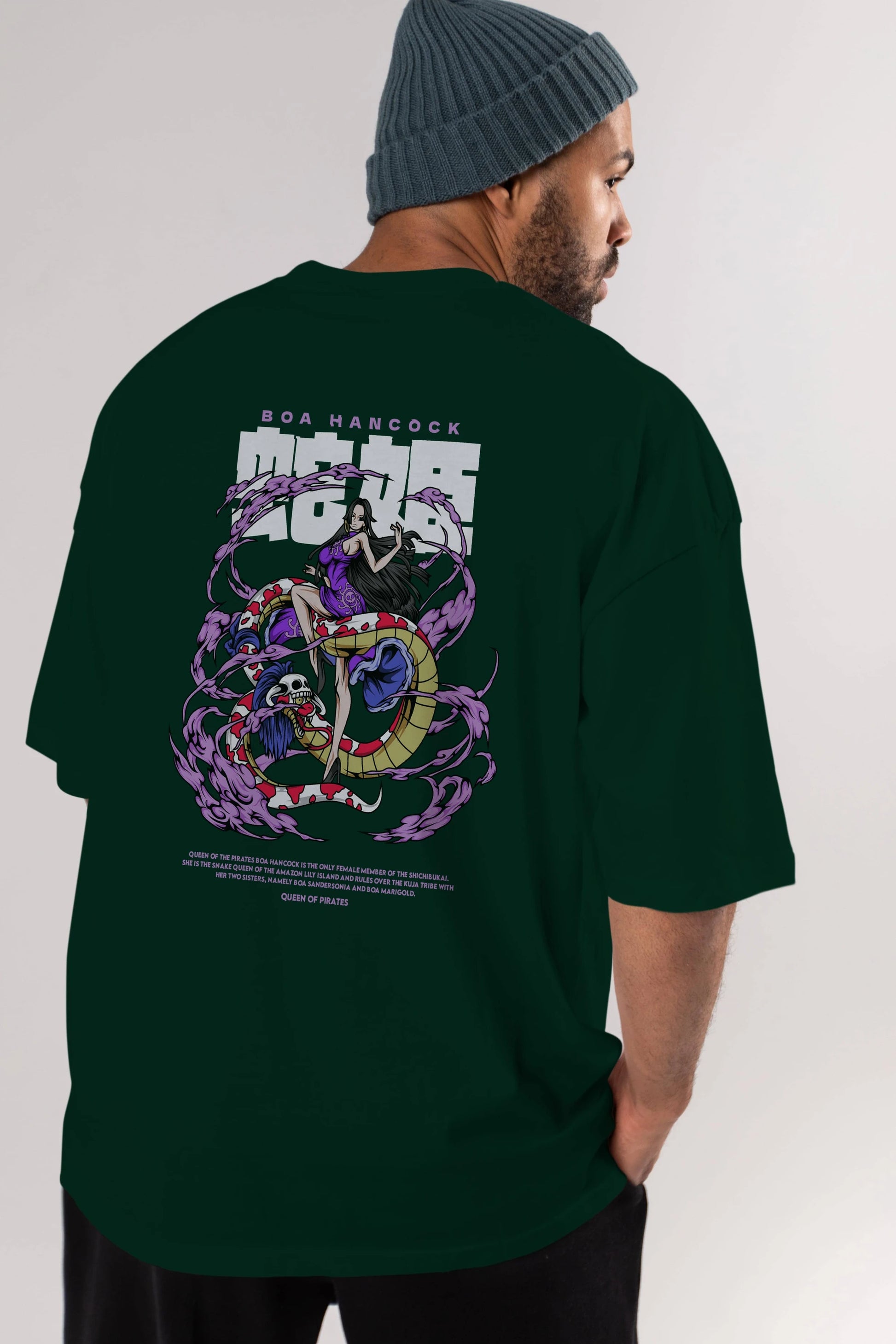 Boa Hancock Anime Arka Baskılı Oversize t-shirt Erkek Kadın Unisex