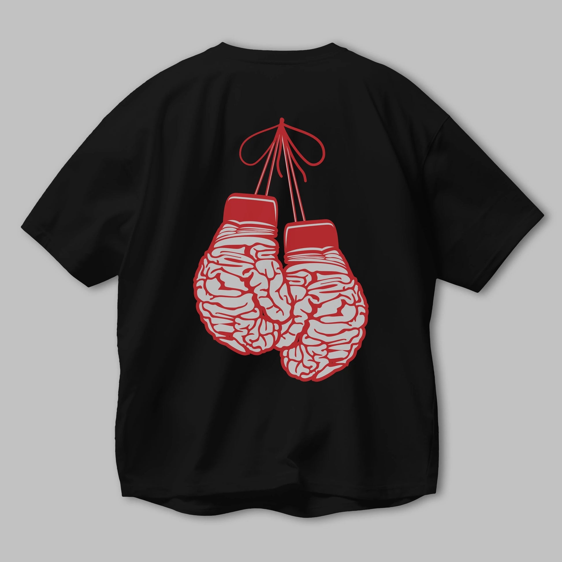 Brain Gloves Arka Baskılı Oversize t-shirt %100 pamuk Erkek Kadın Unisex