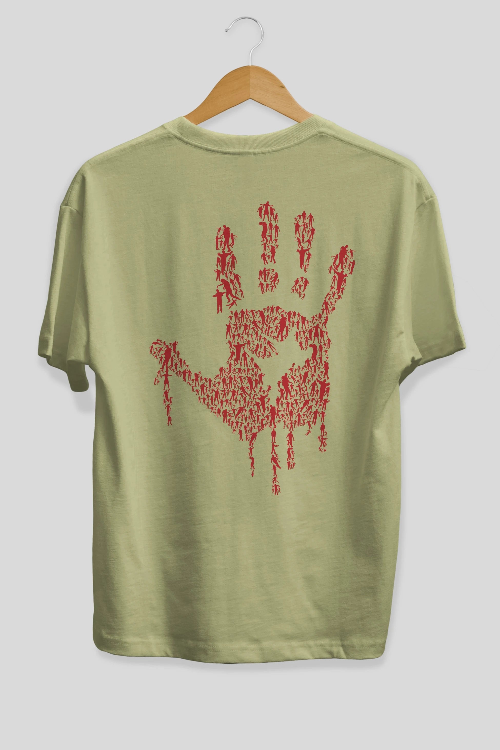 Hand Of Zombies Arka Baskılı Oversize t-shirt %100 pamuk Erkek Kadın Unisex