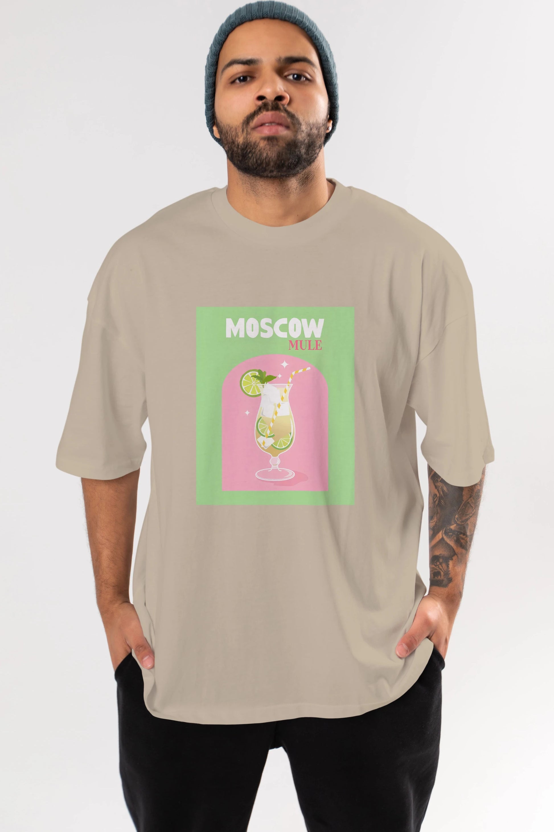 Moscow Mule 5 Ön Baskılı Oversize t-shirt Erkek Kadın Unisex %100 Pamuk Bisiklet Yaka tişort
