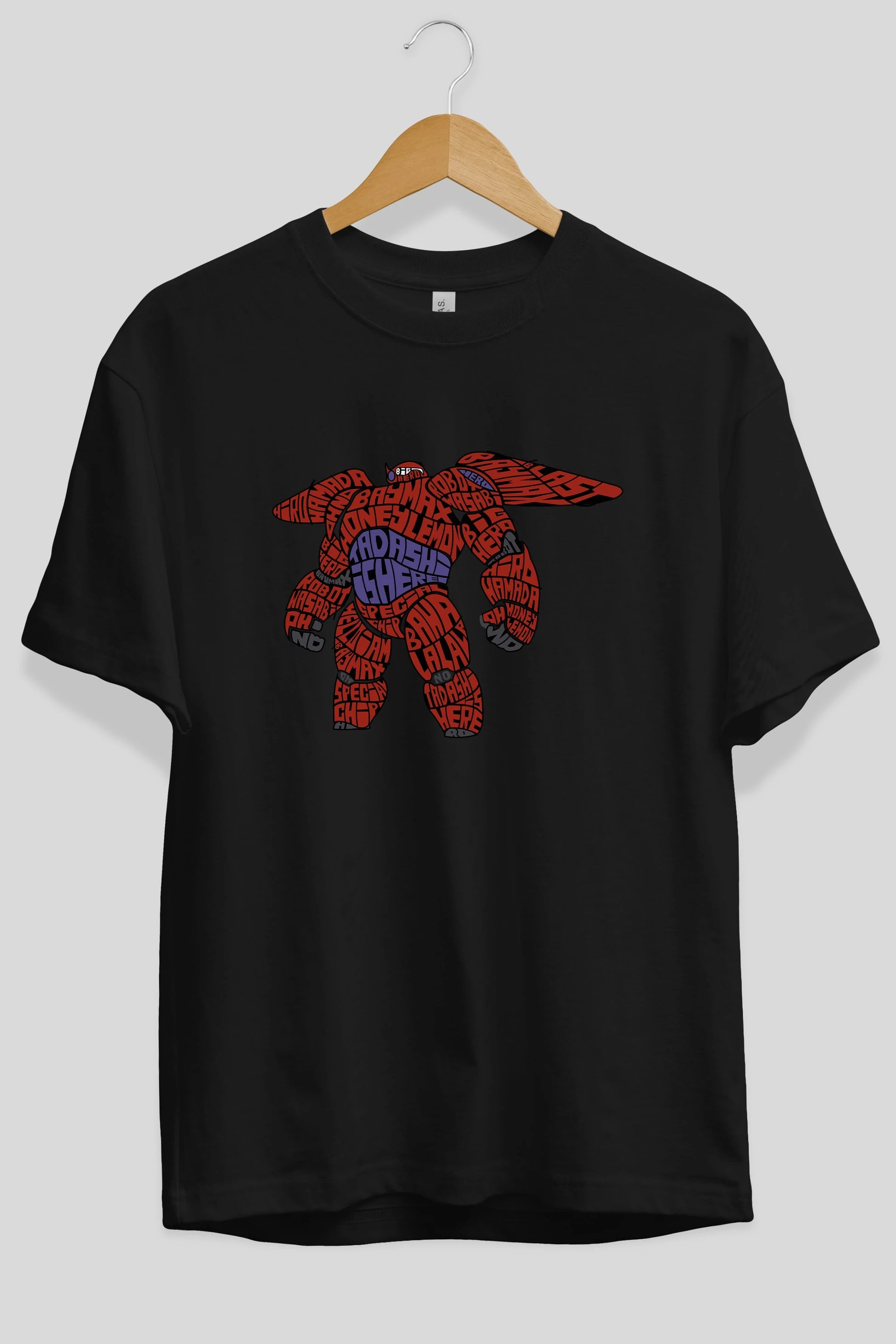 Baymax Ön Baskılı Oversize t-shirt %100 pamuk Erkek Kadın Unisex
