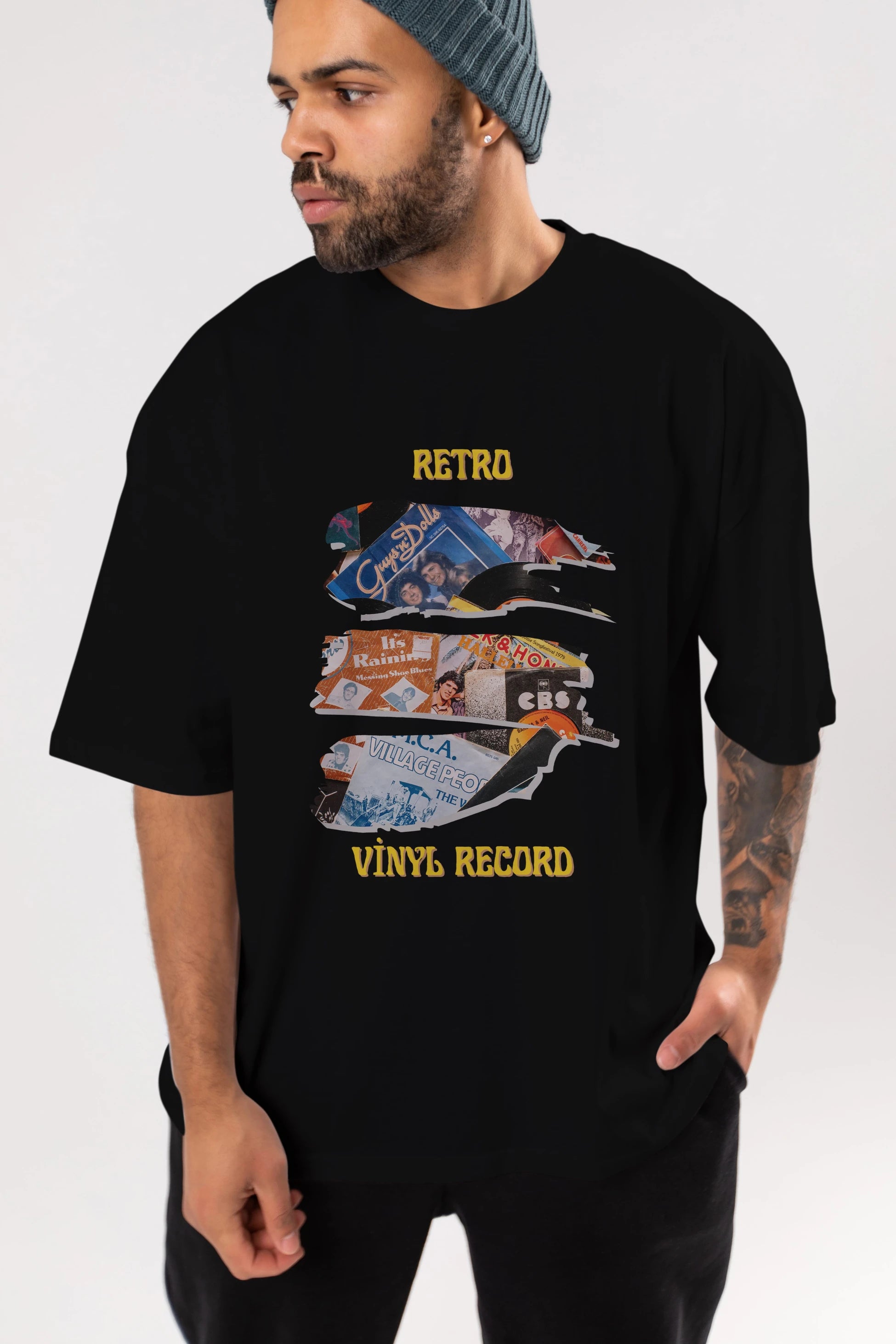 Retro Design Ön Baskılı Oversize t-shirt Erkek Kadın Unisex