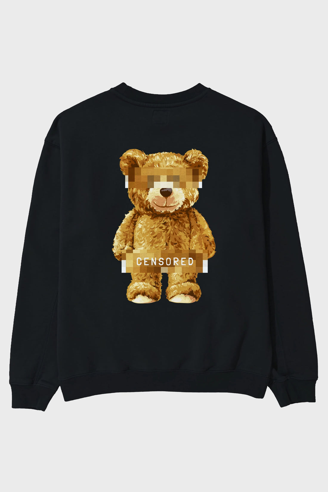 Teddy Bear Censored Arka Baskılı Oversize Sweatshirt Erkek Kadın Unisex